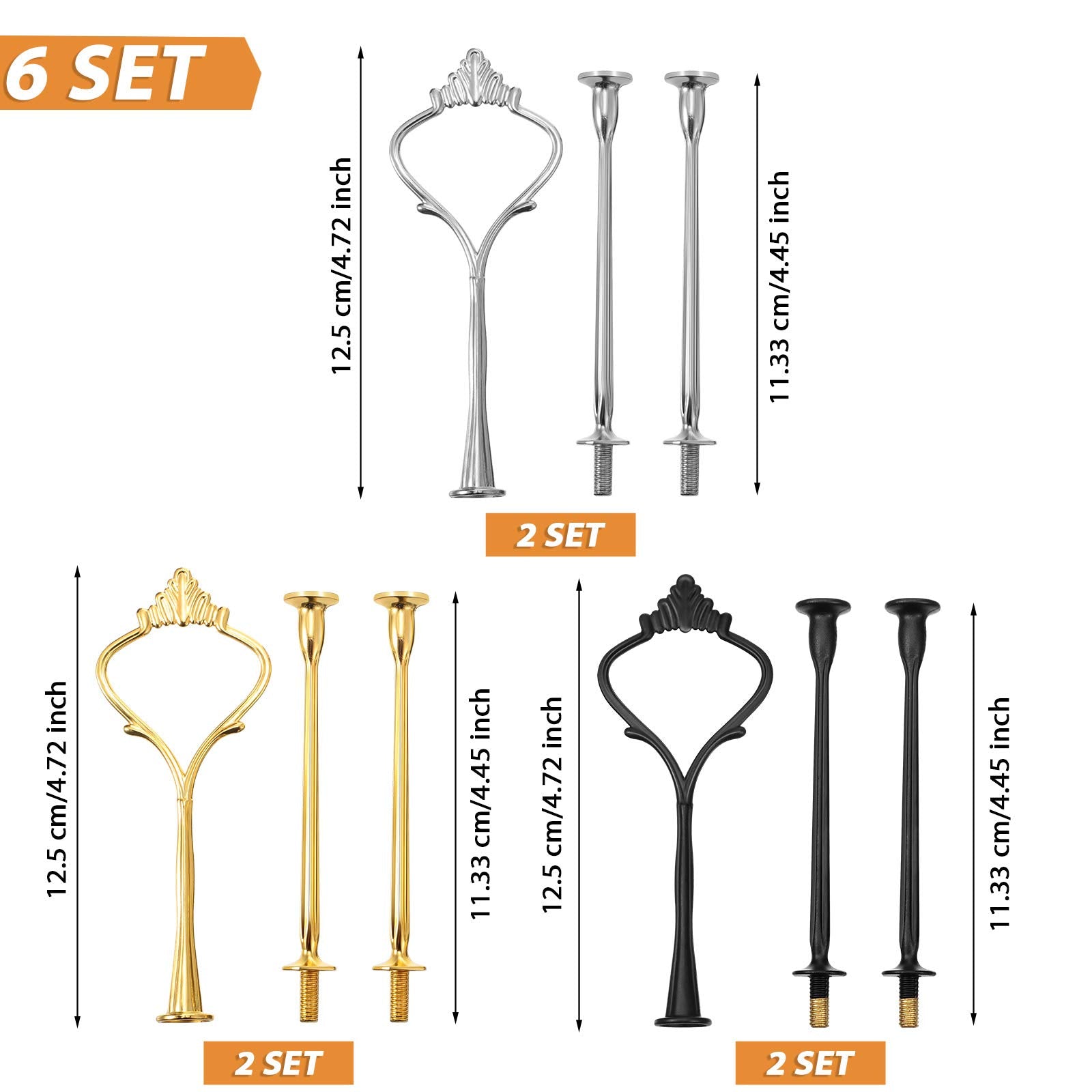 6 Set Hardware Fittings For Cake Stand Mold Crown 3 Tier Cake Stand Fittings Hardware Holder For Resin Crafts Diy Making Cupcake