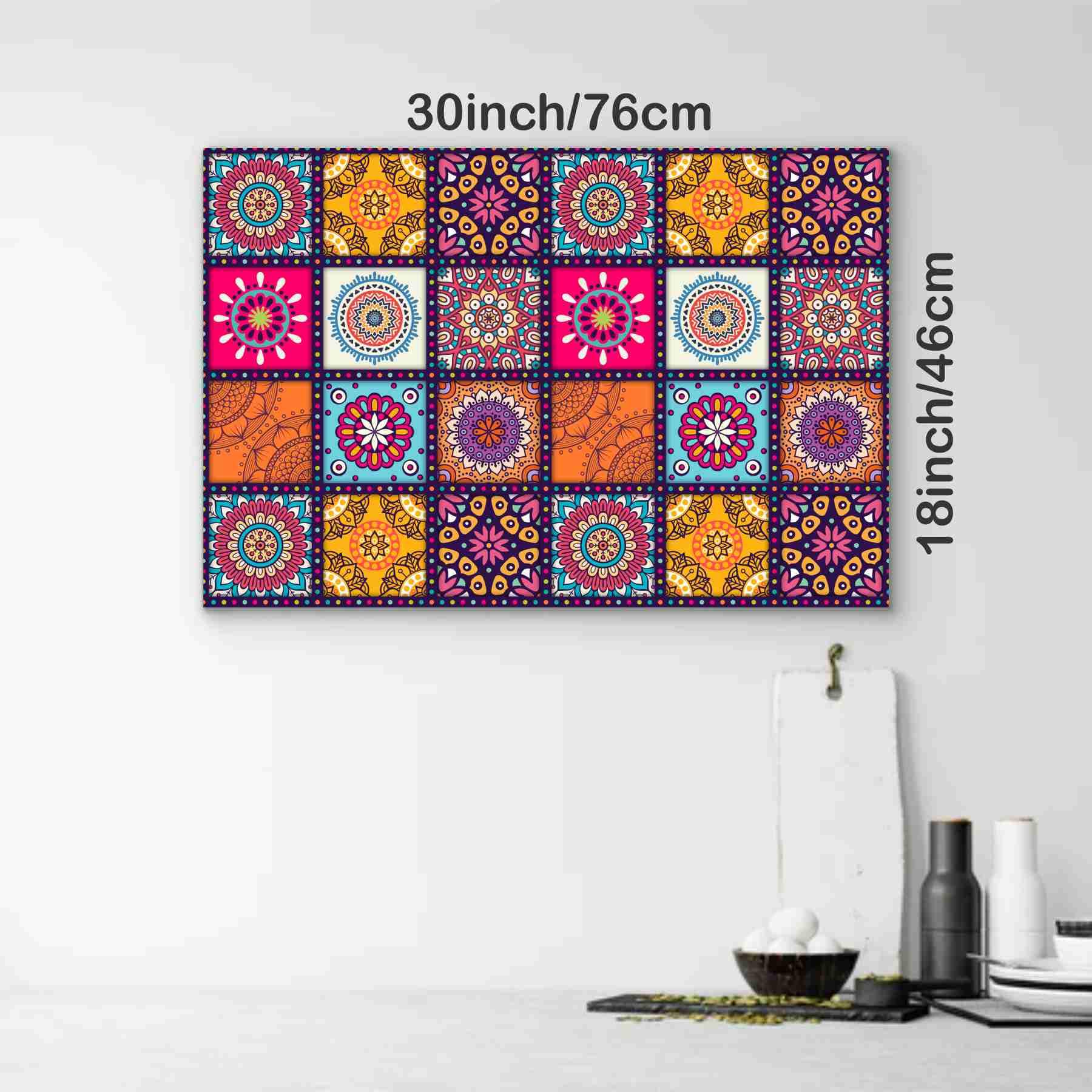 Wall Attraction Waterproof Self Adhesive Peel Off Easy Clean Beautiful Kitchen Wall Tiles Sticker Size - 30X18.3Inch Material -