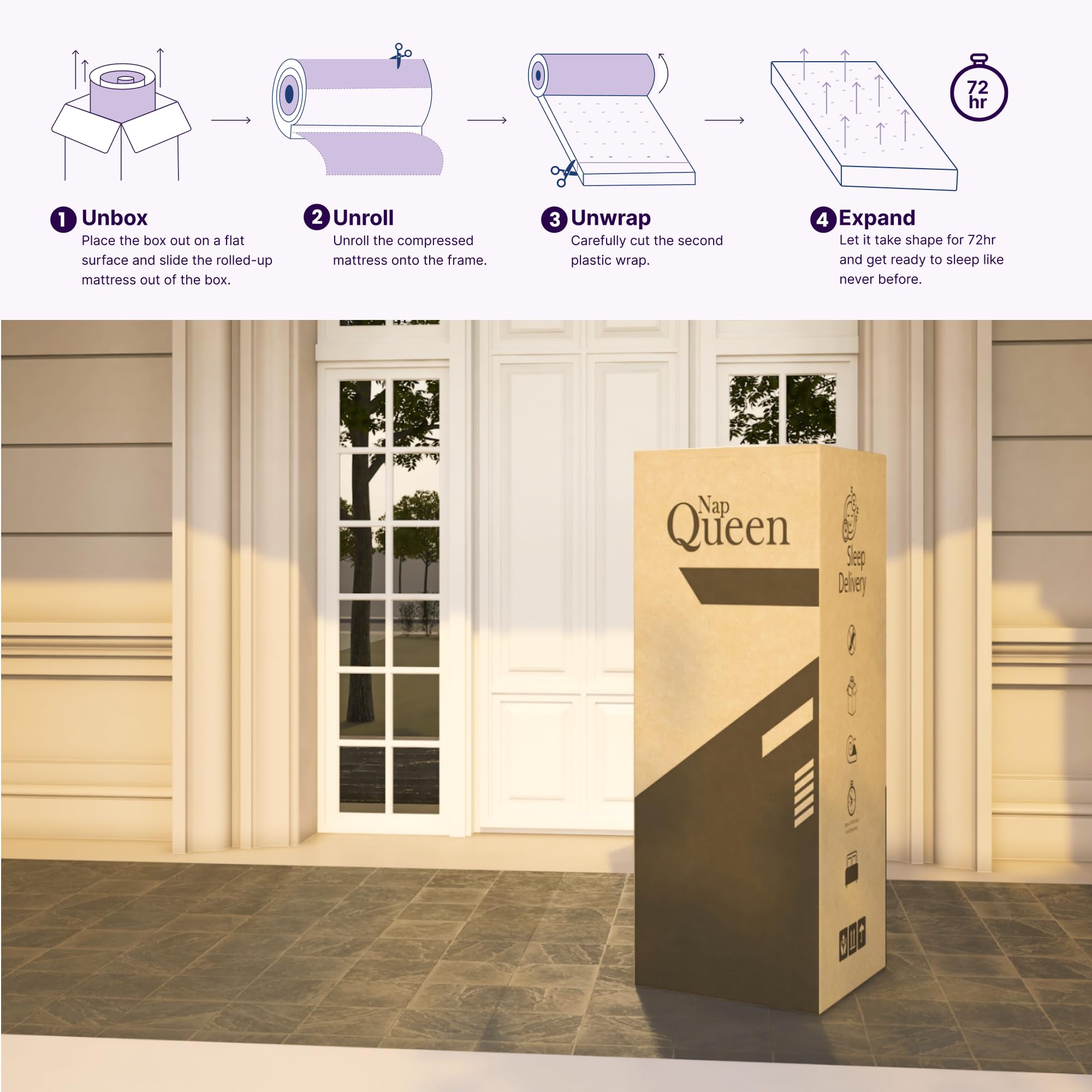 Napqueen 6 Inch Innerspring Twin Size Medium Firm Support Relief Mattress, Bed In A Box, White