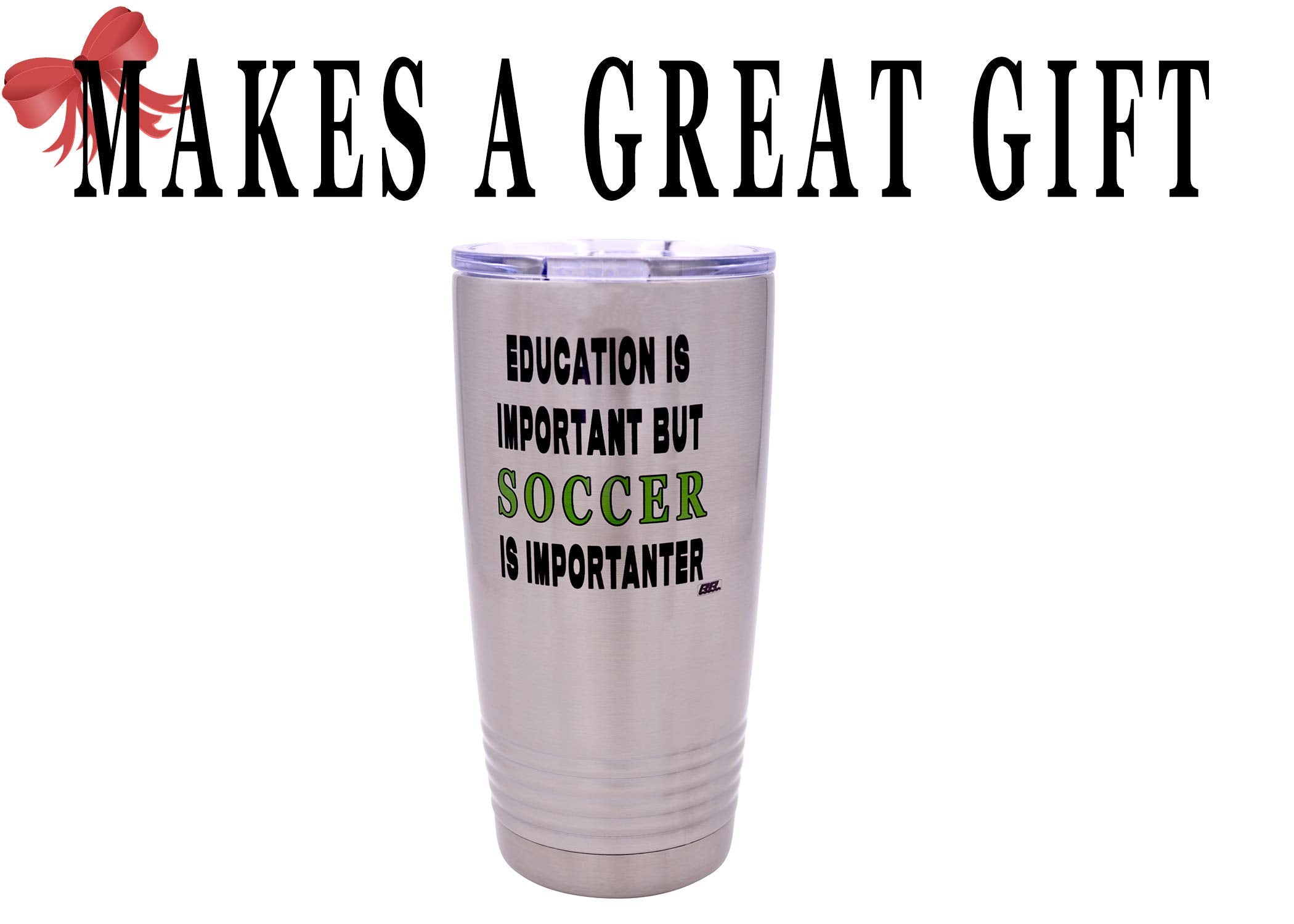 Rogue River Tactical Funny Soccer Player 20 Oz. Travel Tumbler Mug Cup W/Lid Education Important Gift Idea