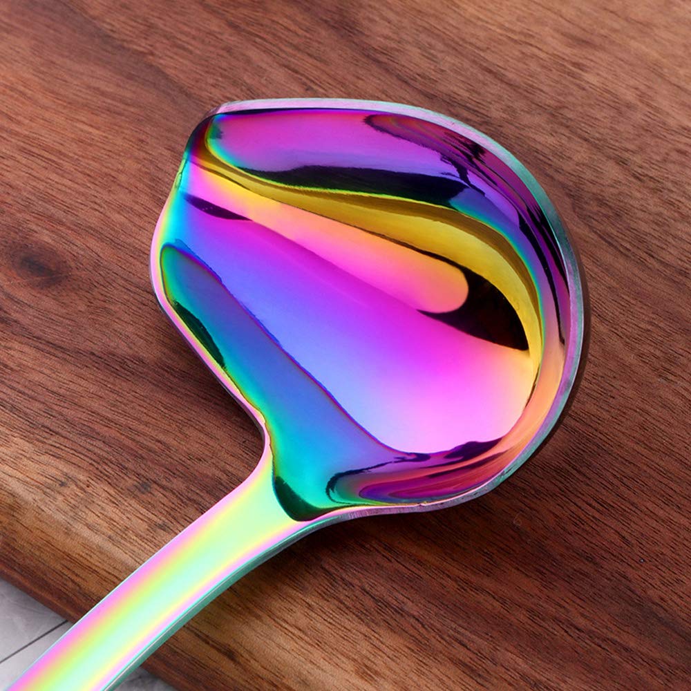 Qiboorun Stainless Steel Kitchen Utensil Set -8 Cooking Utensils, Colorful Titanium Plated Set Kitchen Tools Gadgets Cake Shovel