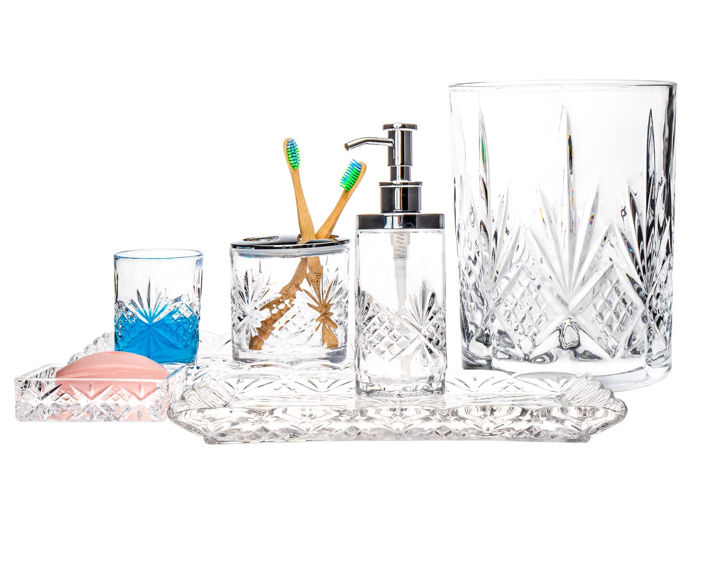 Godinger Bathroom Tumbler Cup Glass - Dublin Crystal Collection