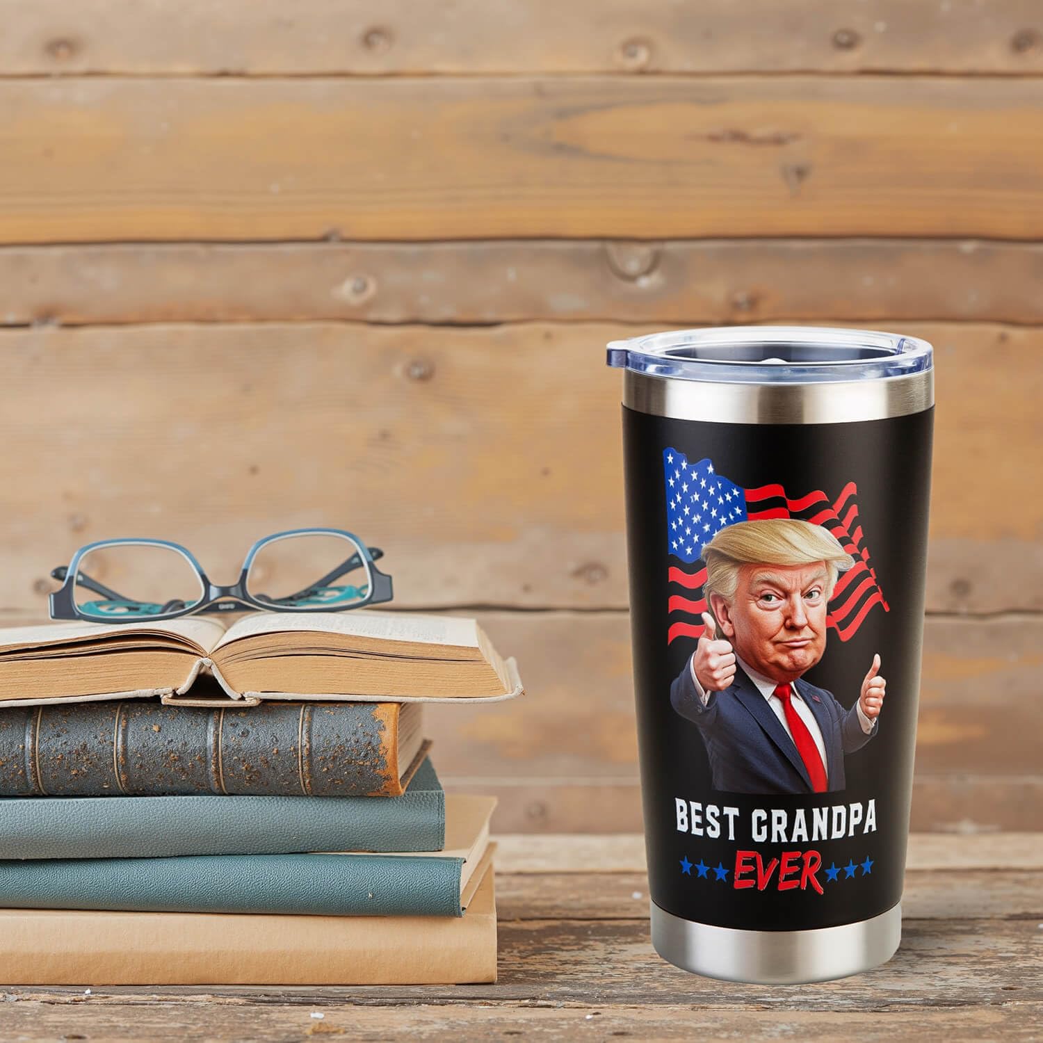 Polmmys Grandpa Gifts - Best Grandpa Ever Mug Cup for Christmas, Birthday, Fathers Day - 20oz Coffee Tumbler, Insulated Stainles