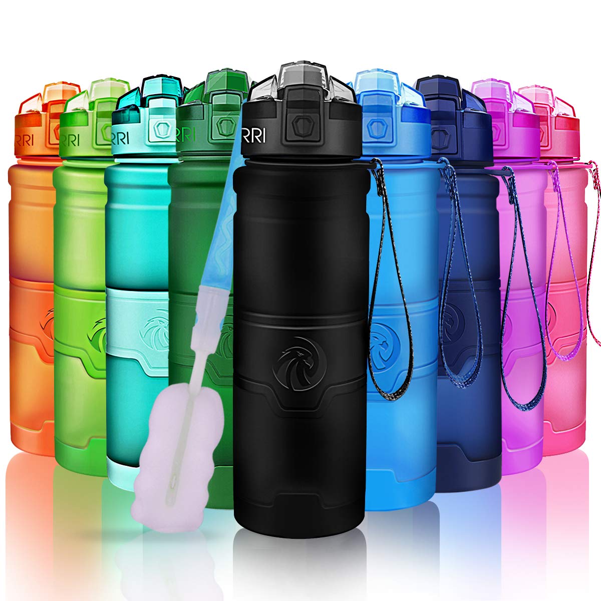 ZORRI Sport Water Bottle Kids, 500ml/700ml/1000ml - Bpa Free Eco-Friendly Tritan Plastic, Reusable Drinks Water Bottles Filter, 