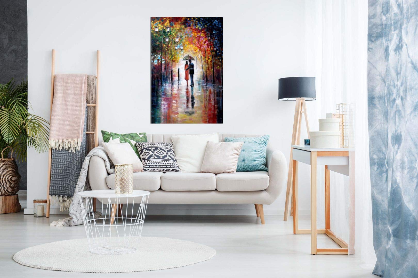Art For Home Lovers Under Umbrella Painting Canvas Wall Art Picture Print (18X12)