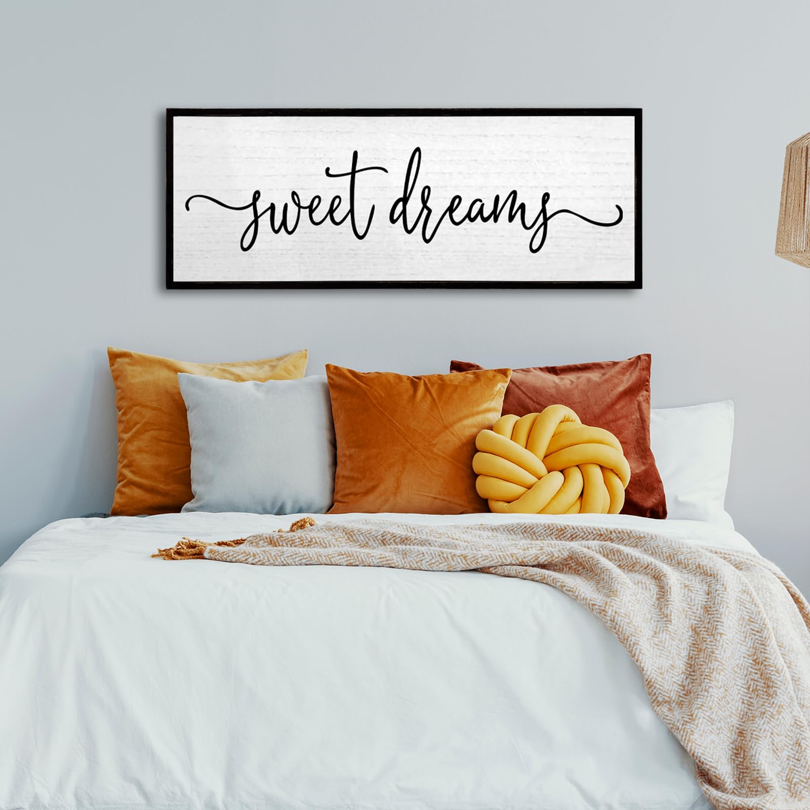 Sweet Dreams Wall Decor Above Bed Sign 24    10   Large Wood Framed Master Bedroom Guest Room Sweet Dreams Signs Farmhouse Rusti