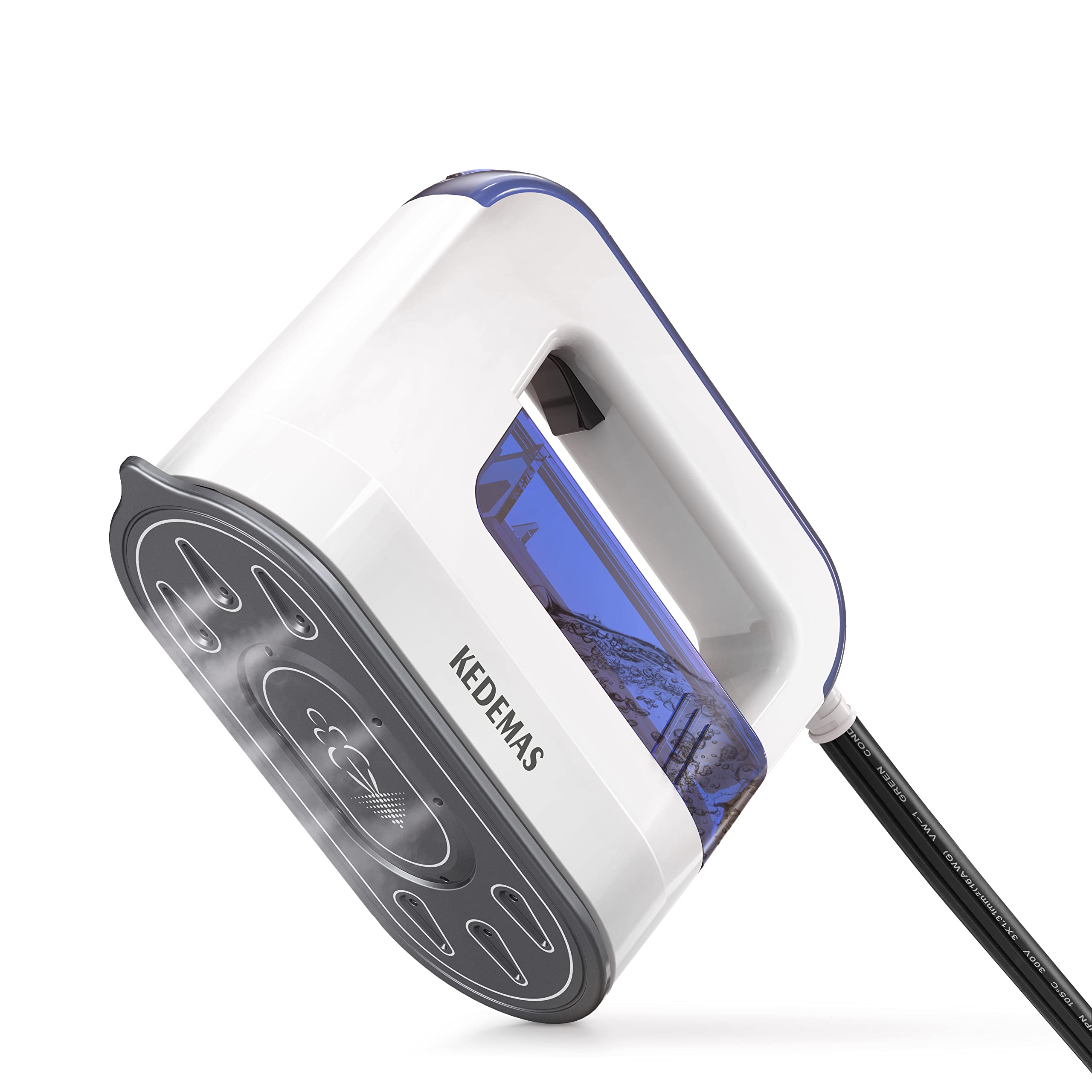 Kedemas Portable Steamer Iron For Clothes, 1300W Mini Handheld Clothes Steamer, Horizontal, Vertical And Dry Ironing, Travel Gar