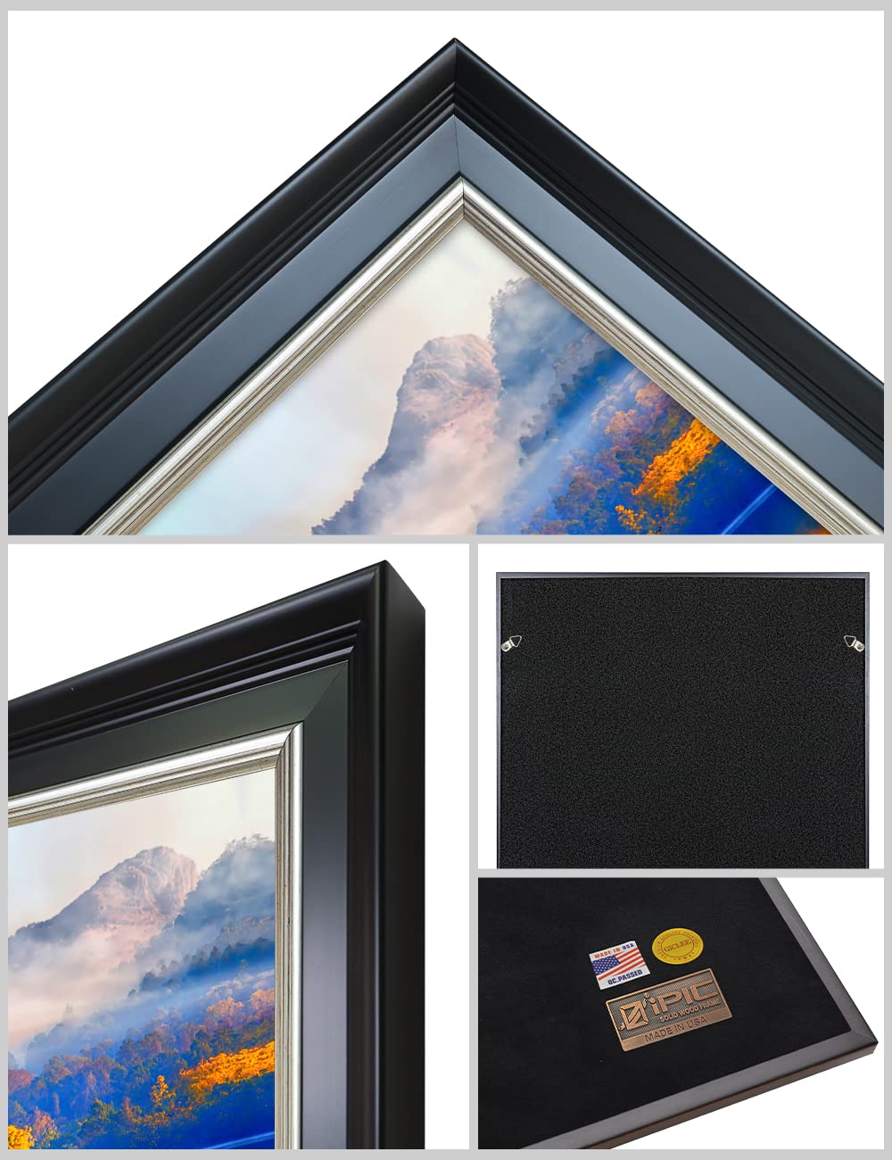 Ipic - Grow Old Together, Personalized Ideal Gift Custom Framed Wall Art With Names And Date, Giclee Prints With Solid Wood Fram