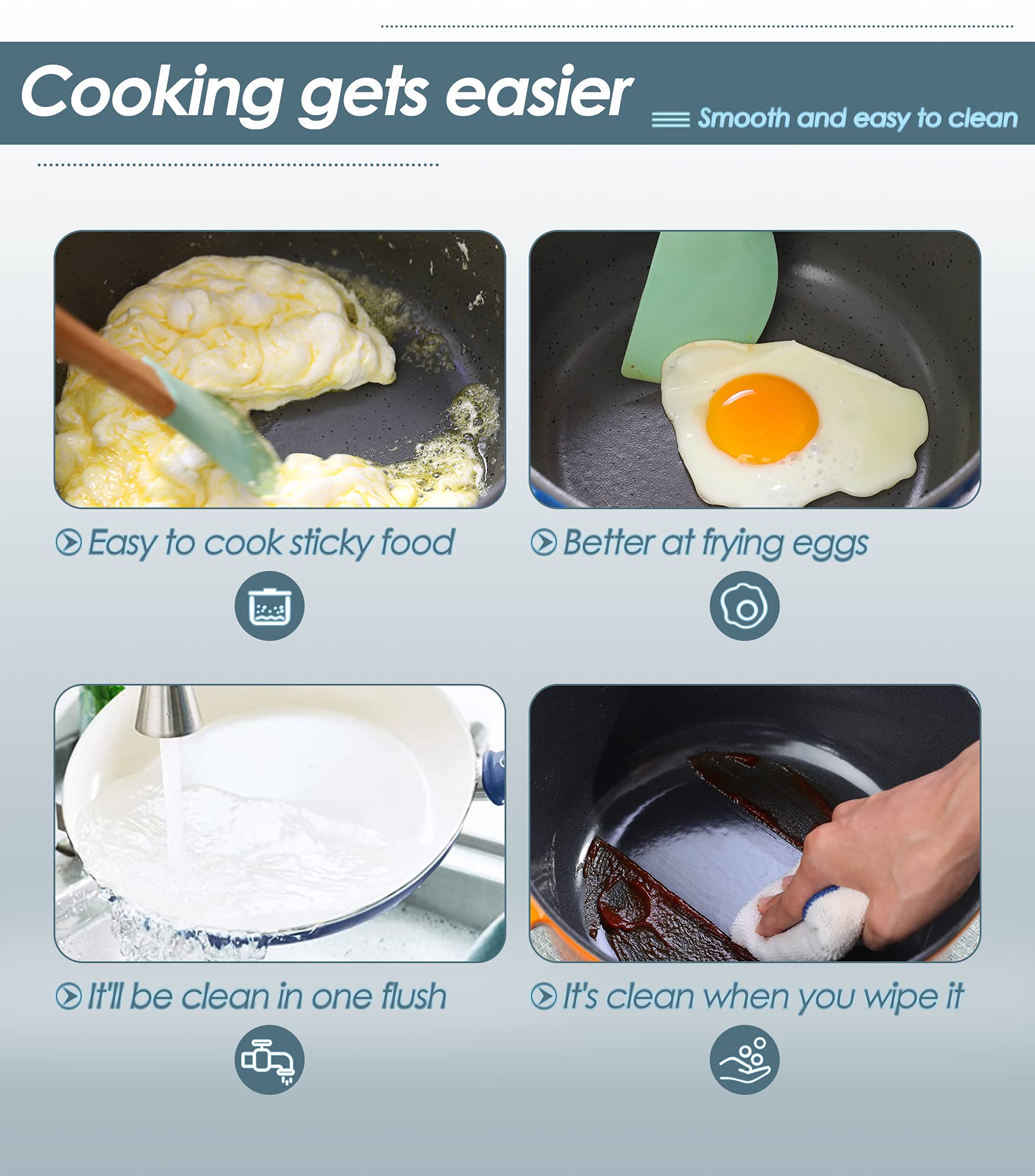 EDGING CASTING Enameled Cast Iron Dutch Oven  5 Quart Enameled Dutch Oven Cookware Pot  Suitable For Bread Baking  Ideal for Family  Slateblue