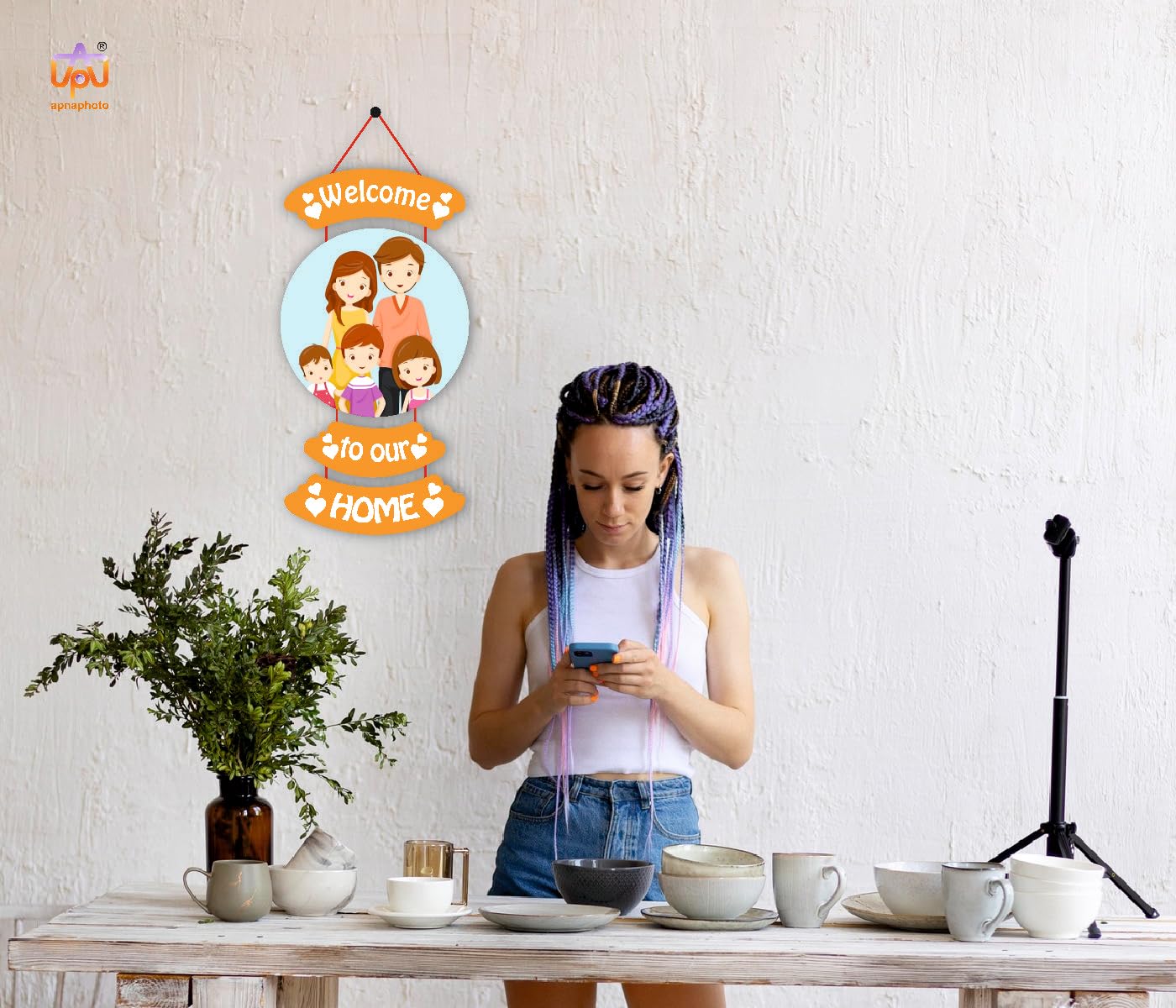 CRAFTY ADDA Rustic Farmhouse Wooden Wall Hanging Handcrafted Home Dcor with Elegant Script and Distressed Finish Perfect for Ent