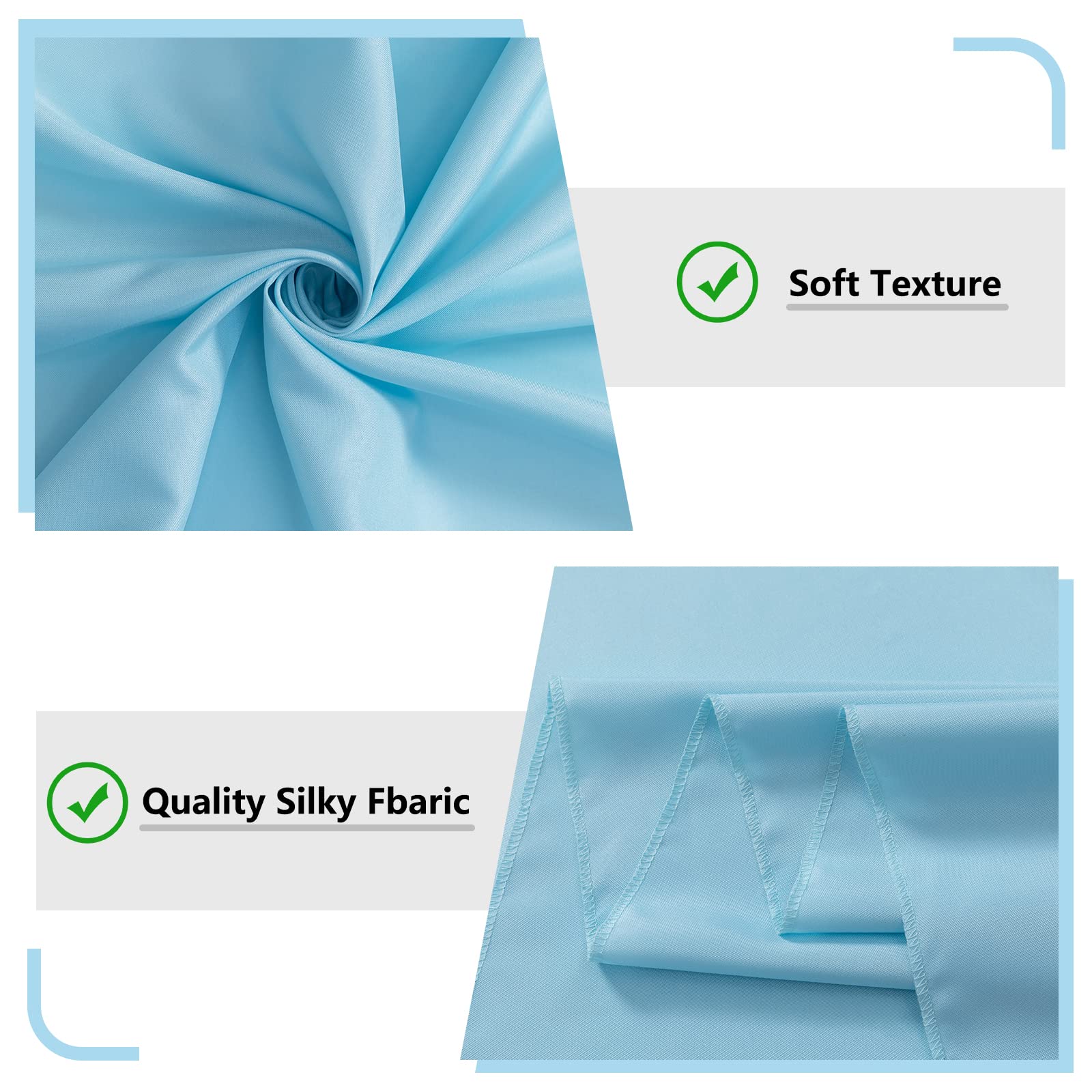Mysky Home 20Ft X 10Ft Curtains Light Blue Backdrop Curtains For Parties Wedding Curtains Stage Curtains Rod Pocket Sliding Drap