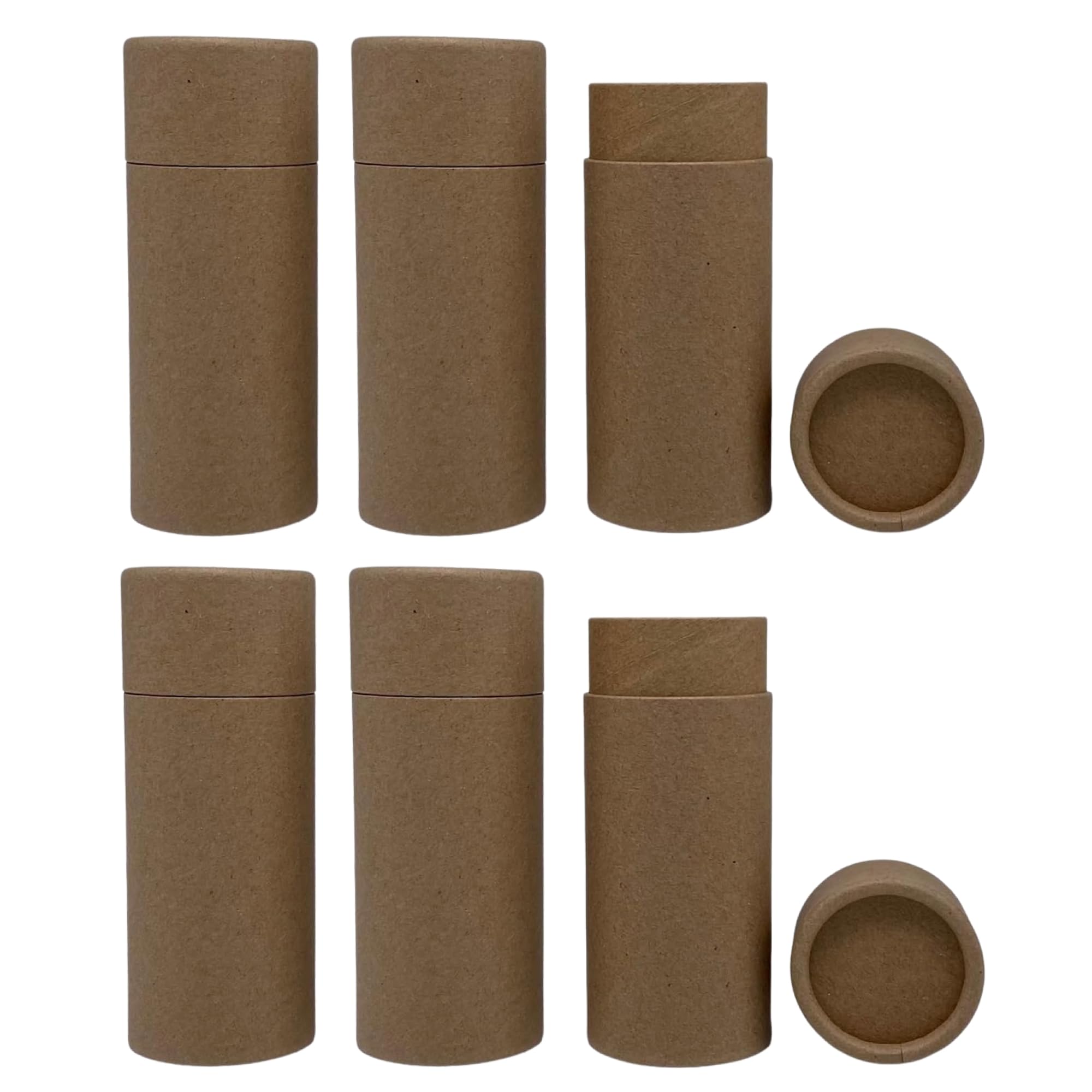 Greenway 2.5Oz / 70G Kraft Paperboard Deodorant Tubes With Lids - 6 Pack Solid Perfume Tubes Refillable Diy Cosmetic Containers