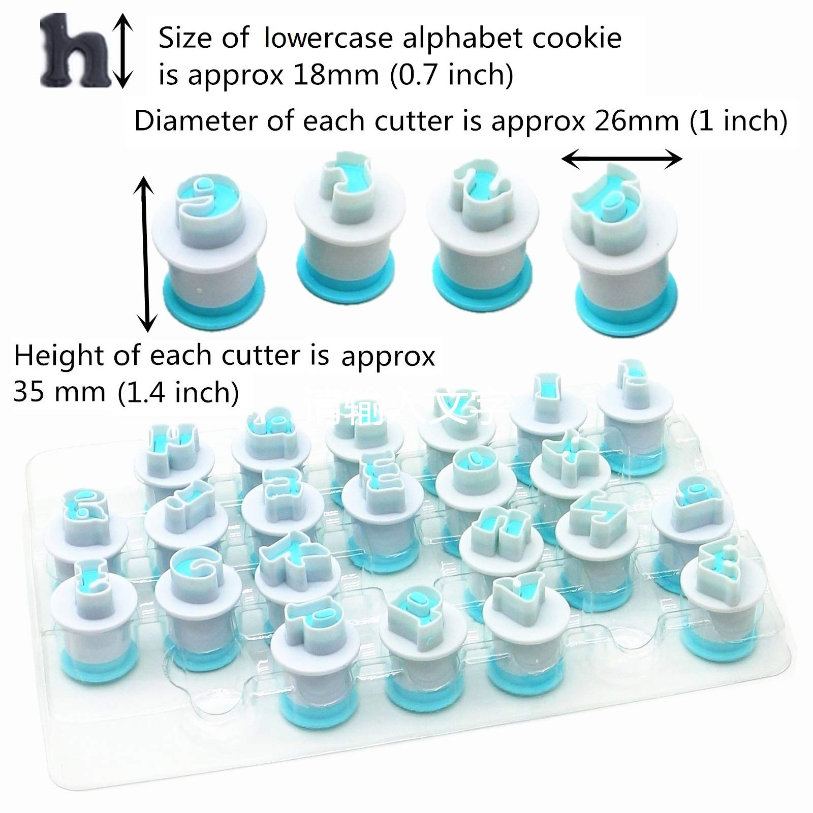 Small Letter Stamp Cookie Cutters Set Of 26 Pcs, Mini Lowercase Alphabet Spring Stamping Cutters Food Grade Plastic Direct Embos