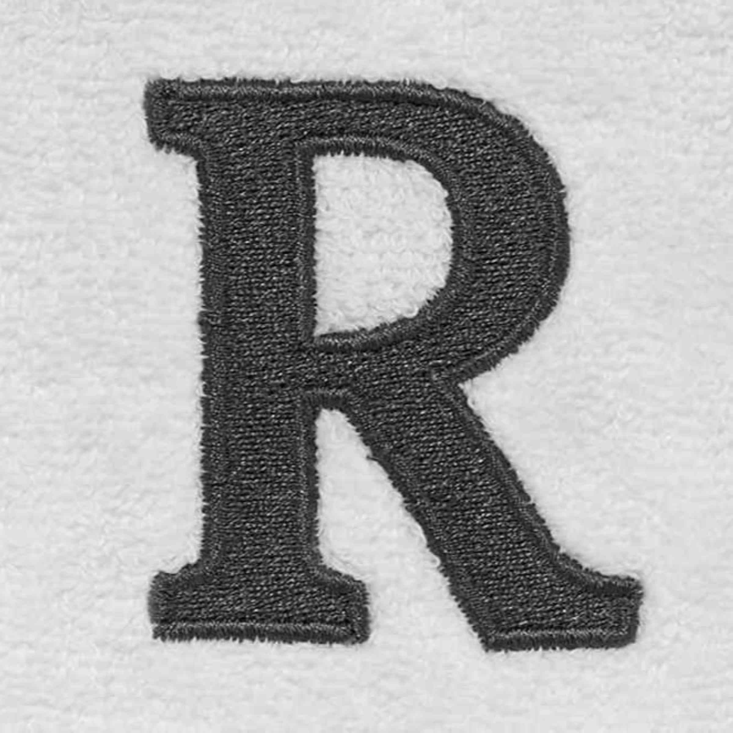 Avanti Linens - Fingertip Towel, Soft & Absorbent Cotton, Embroidered Bathroom Decor (Monogram Collection, Initial R)