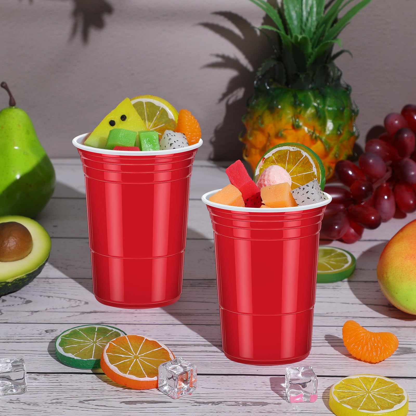 Mifoci 400 Pcs 16 oz Disposable Cups Bulk Large Plastic Cups Pack for Christmas Halloween Thanksgiving wedding Drinks Soda Punch