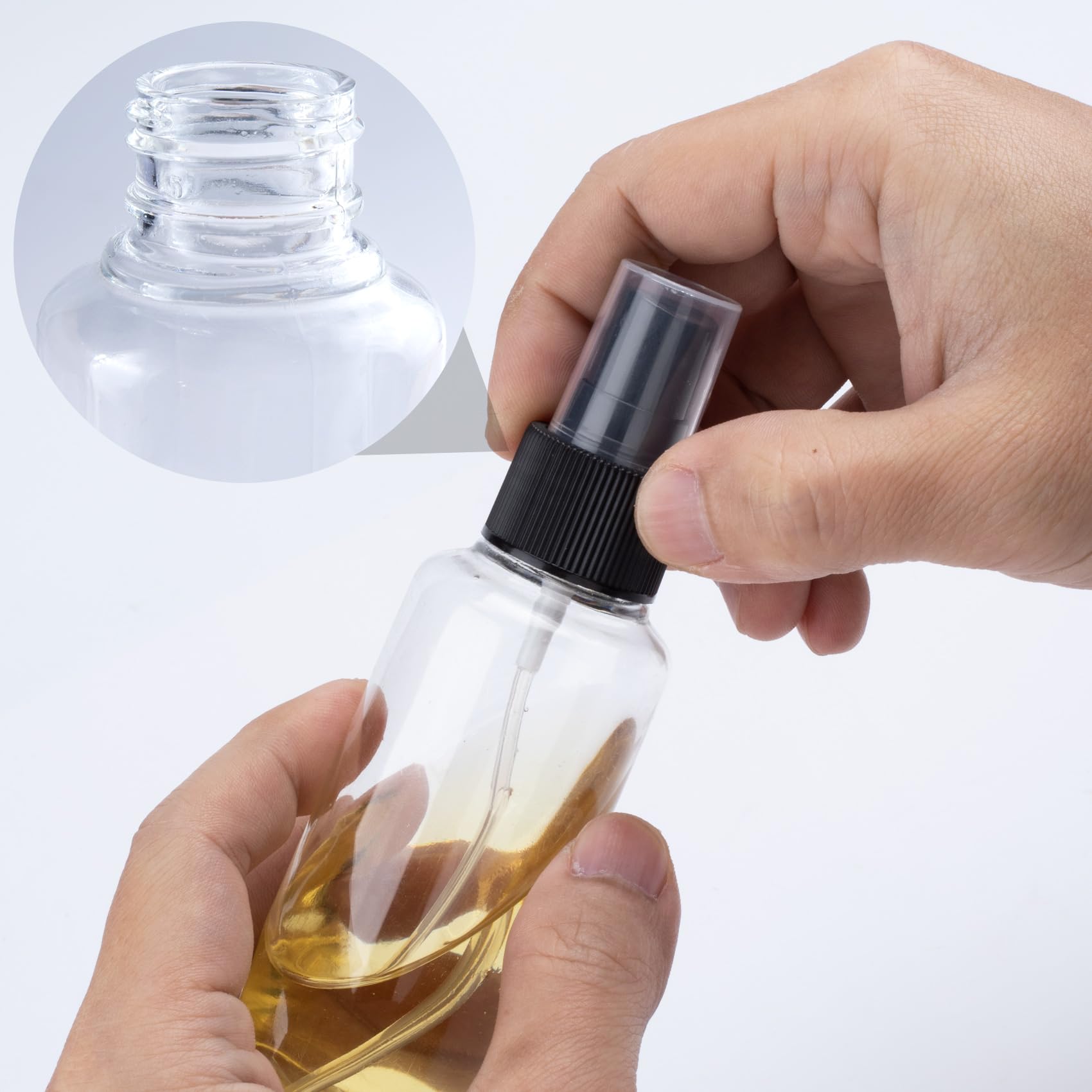 Winsyison 8Pcs Fine Mist Sprayer Caps, Plastic Spray Bottle Nozzle, Nozzle Tops Replacement For Cleaning Solutions- White & Blac