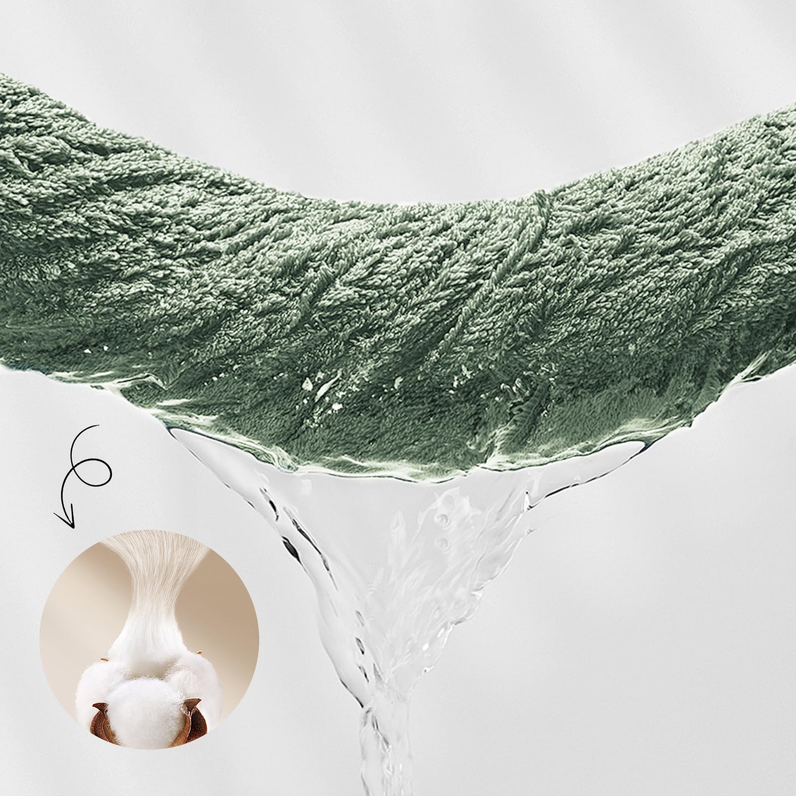 Cozyart Sage Green Bath Towels Set 6 Piece, 2 Bath Towels 2 Hand Towels 2 Washcloths, Luxury 100% Turkish Cotton 650Gsm Hotel Qu