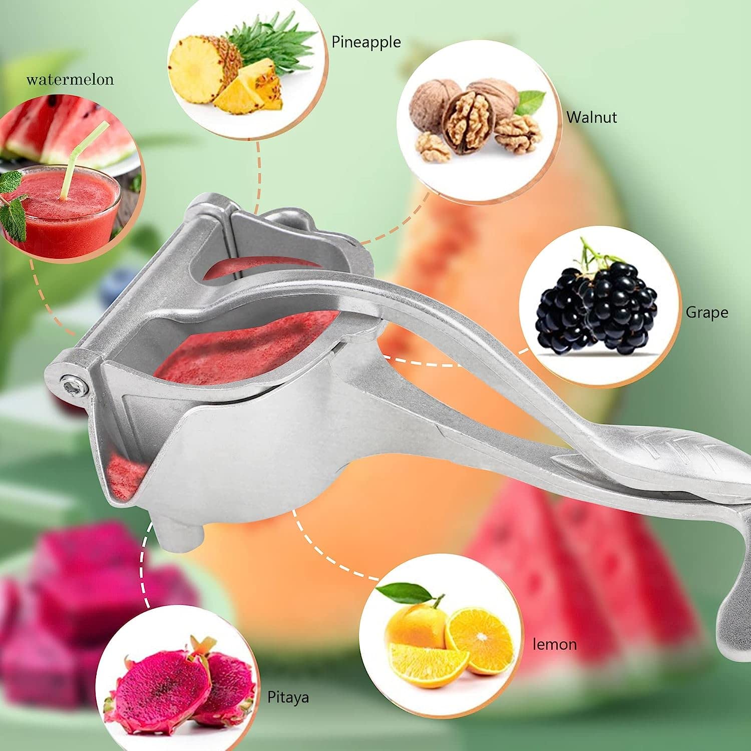 UZQIC Hand Press Juicer Machine Aluminium Manual Fruit Squeezer Orange Heavy Duty Multipurpose For Fruits, Ergonomic Handle Desi