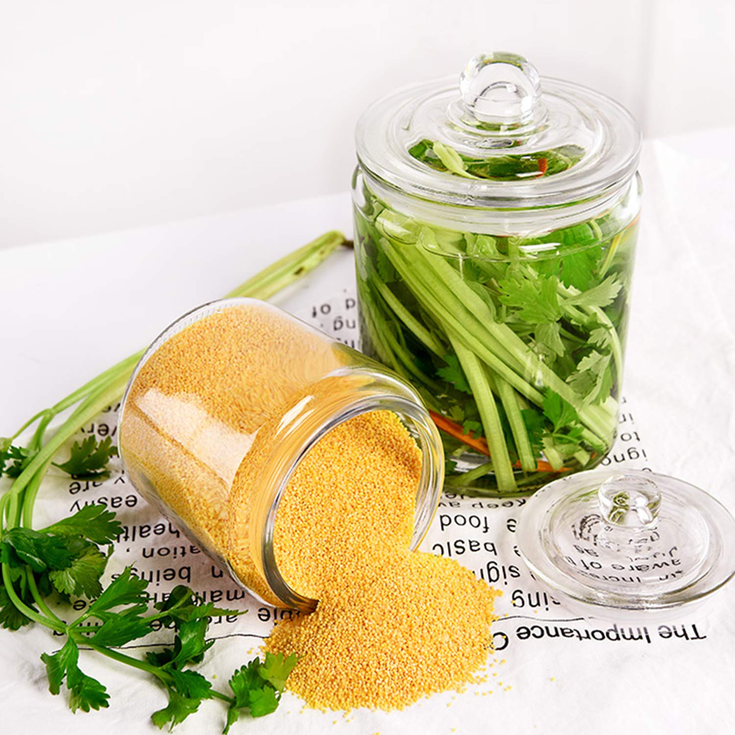 Glass Jars 64 Oz,Candy Jar With Lid For Household,Food Grade Clear Jars (3 Pack)