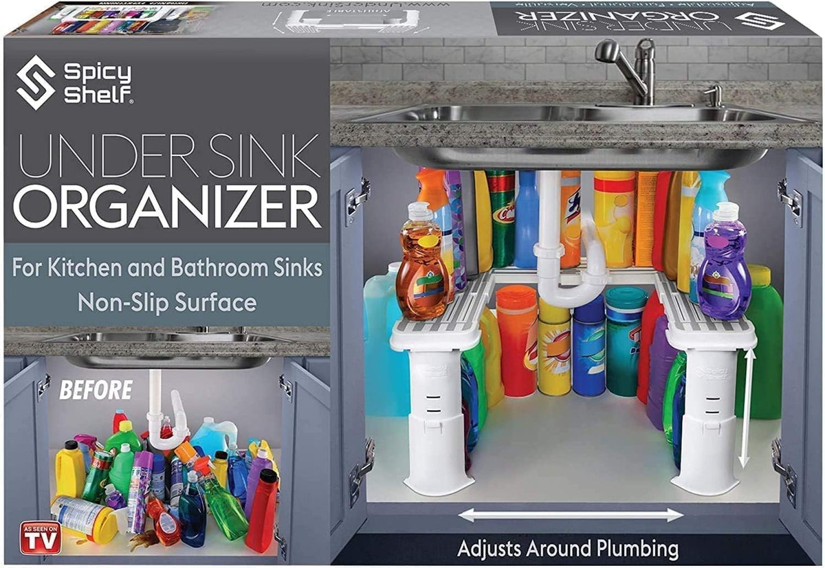 Expandable Under Sink Organizer And Storage I Bathroom Under The Sink Organizer Kitchen Under Sink Shelf I Cleaning Supplies Org