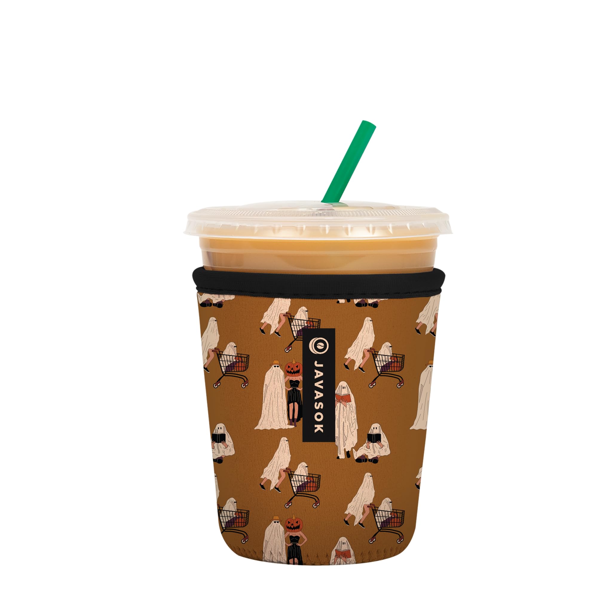 Sok It JavaSok Iced Coffee & Cold Soda Insulated Neoprene Cup Sleeve (Material Ghoul, Small: 16-20oz)