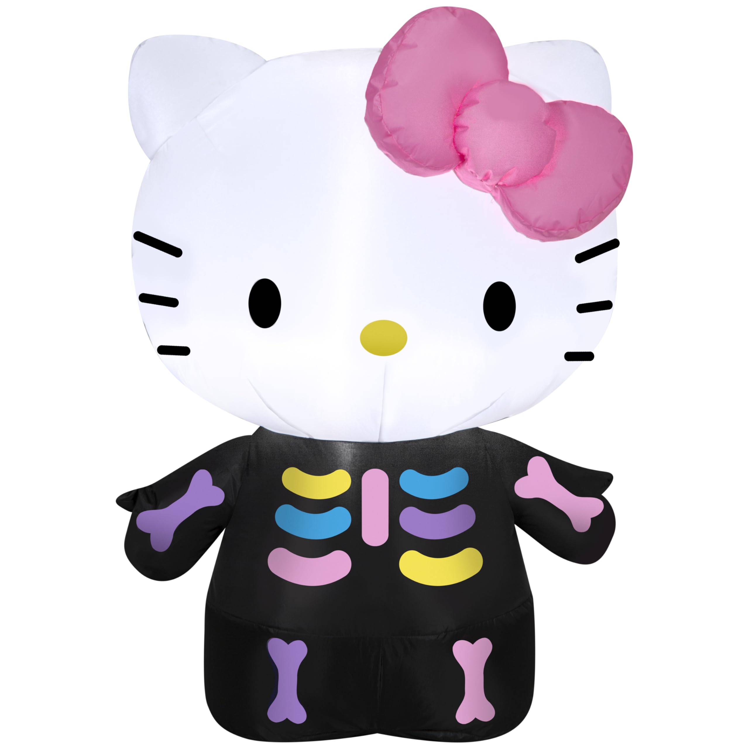Gemmy Airblown Inflatable Hello Kitty Neon Skeleton, 3 ft Tall, Multi