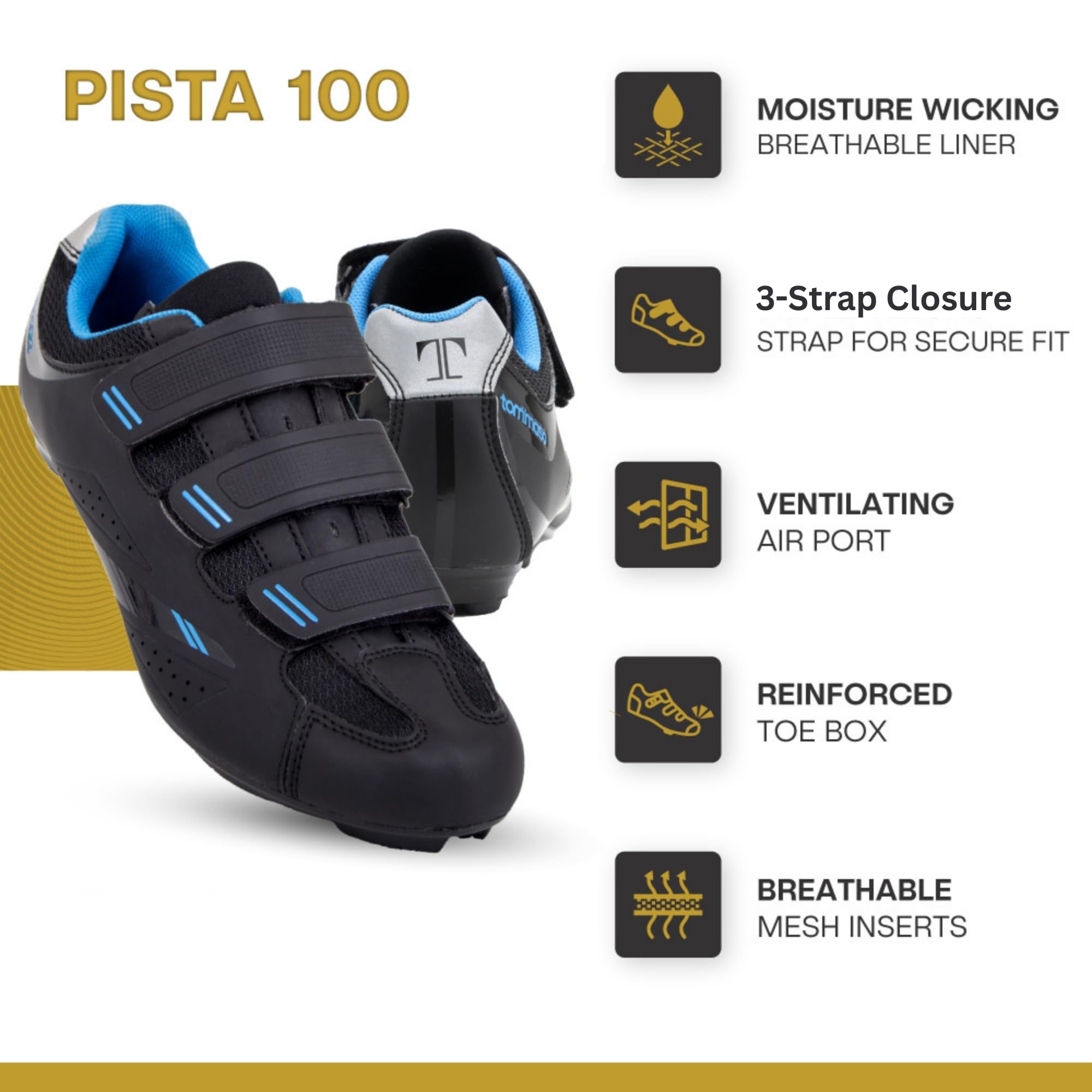 Tommaso Womens Spd Indoor Cycling Shoes Pista 100 Cycling Shoes For Echelon Bikes, With Pre-Installed Spd Clips - Bike Shoes For