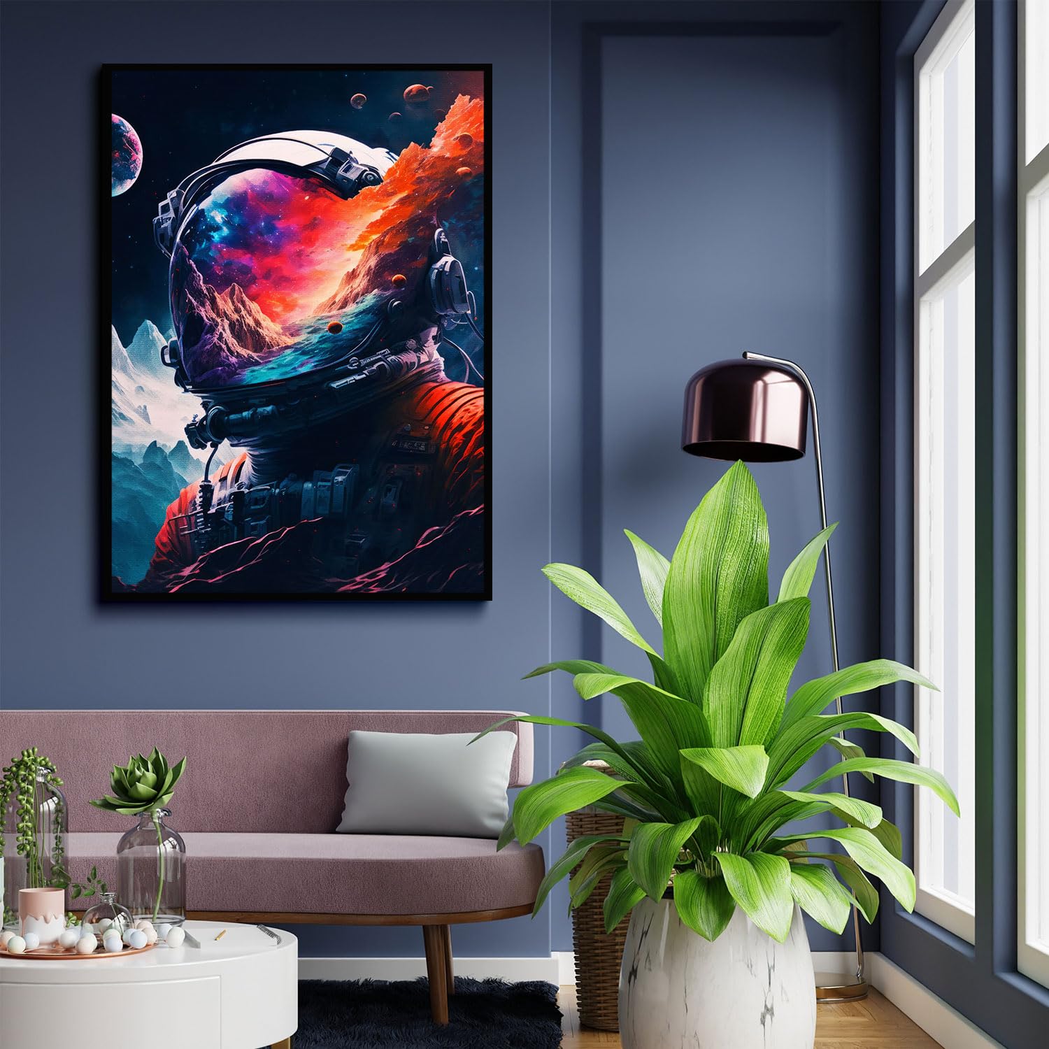 Cool Astronaut Wall Art Abstract Funny Spaceman Poster Picture Colorful Fantastic Universe Space Painting Prints Surrealism Plan