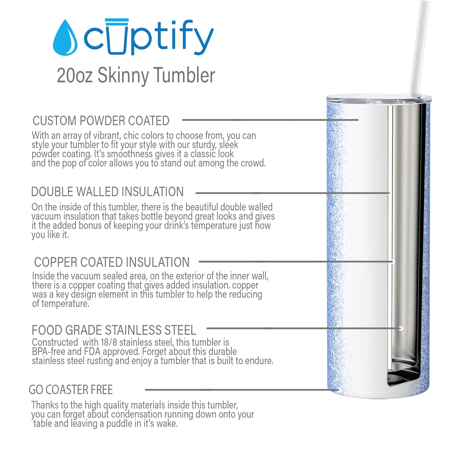 Personalized Tumblers With Straw And Lid Laser Engraved Name On Midnight Gloss 20 Oz Stainless Steel Skinny Custom Cups For Wome