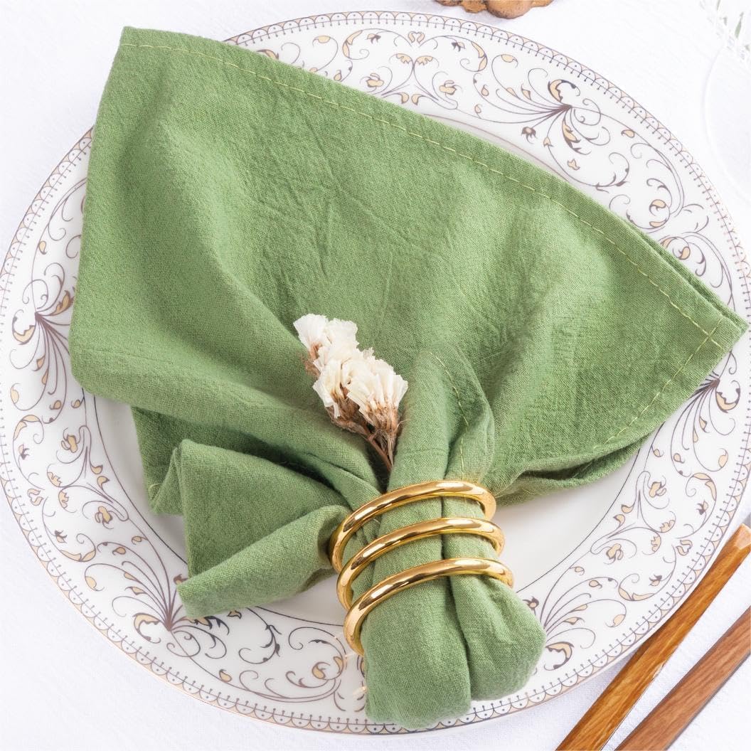 Mlmw Easter Cloth Napkins Set Of 8 Sage Green Spring Linen Cotton Dinner Napkins Cloth Bulk Washable 16''  16'' For Wedding Baby