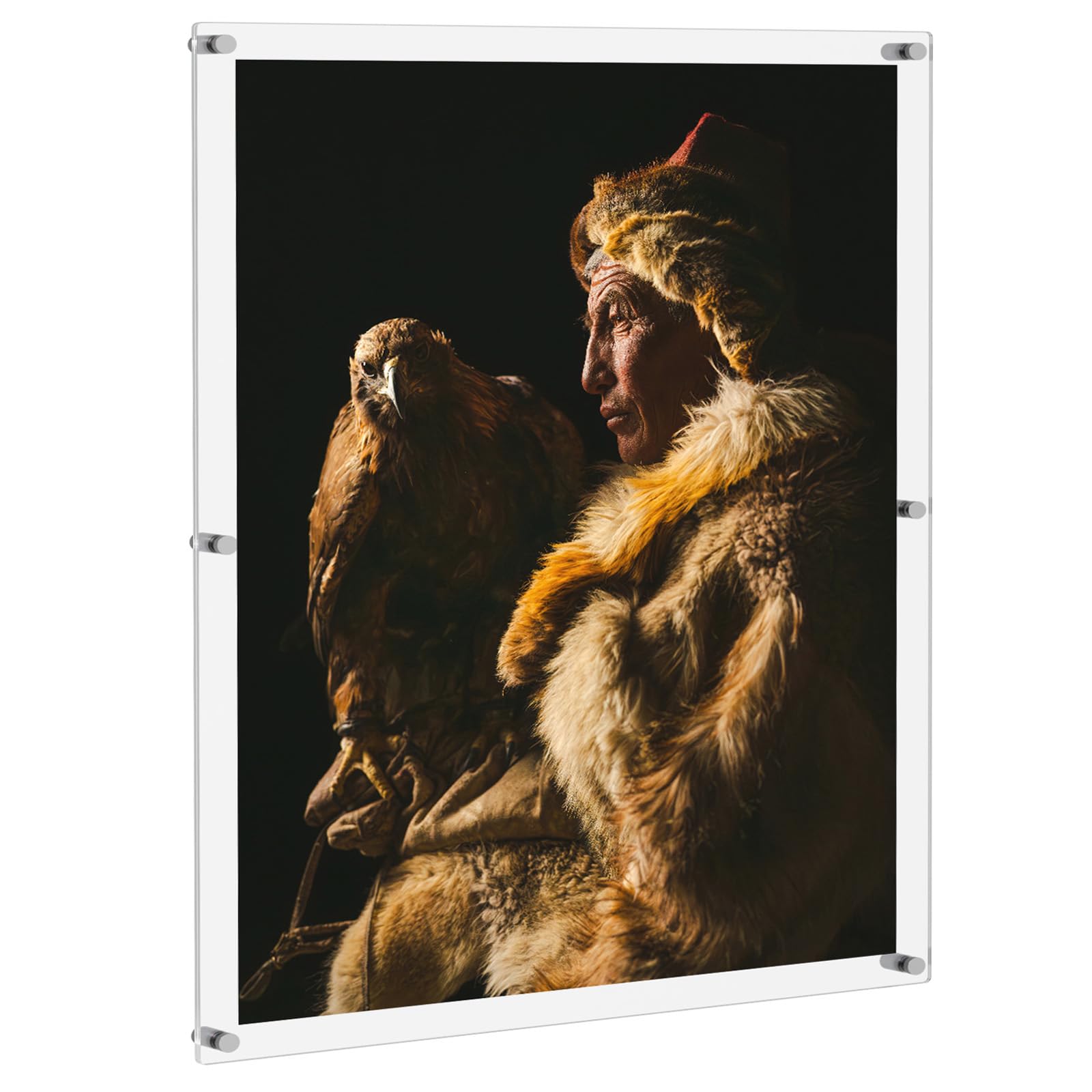 NIUBEE Movie Poster Frame 27x40, Clear Acrylic Wall Mount Picture Frame Floating Frames for Photography Display (27x40 Inches)