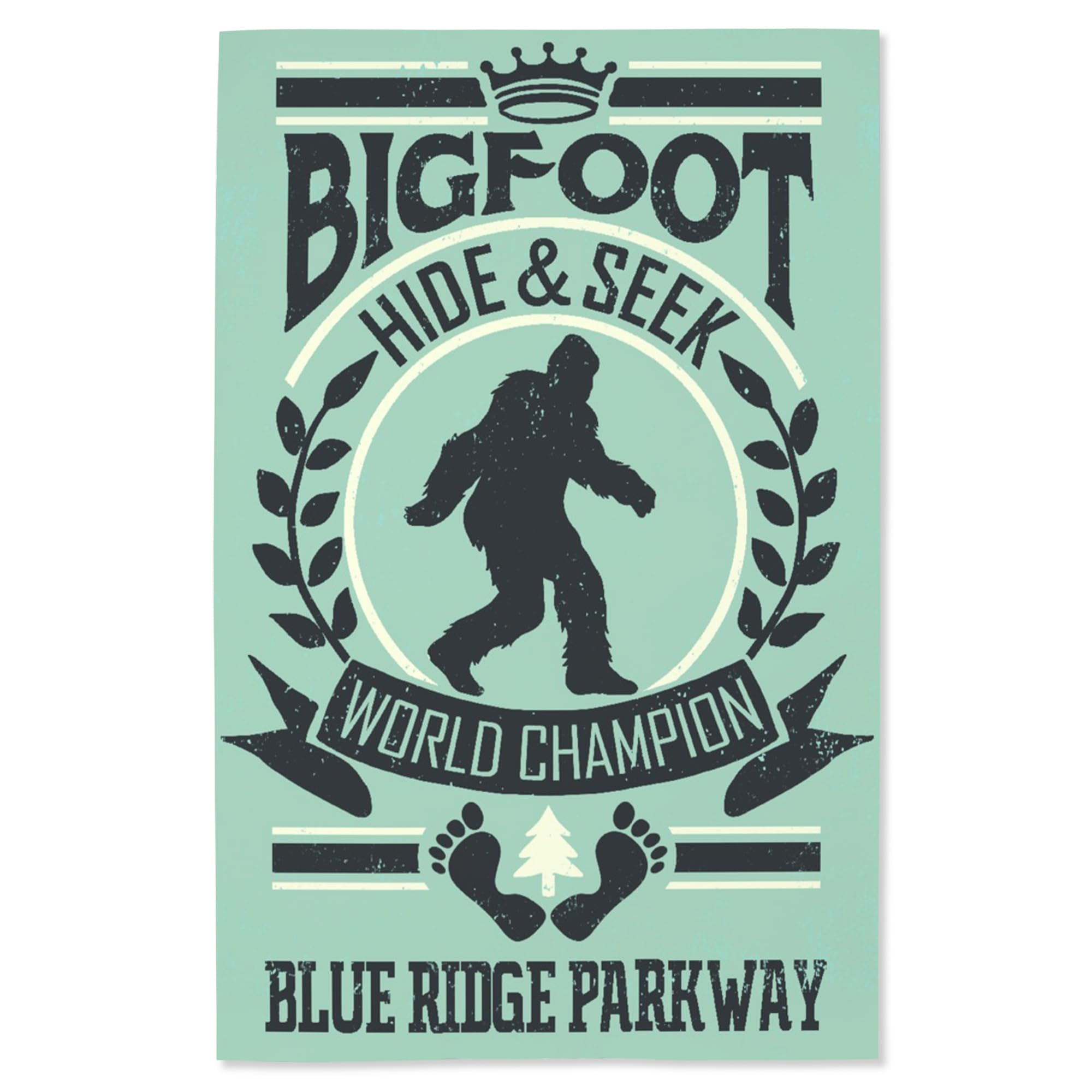 Lantern Press 16X24 Inch Giclee Art Print Wall Decor, Blue Ridge Parkway, Bigfoot Hide And Seek