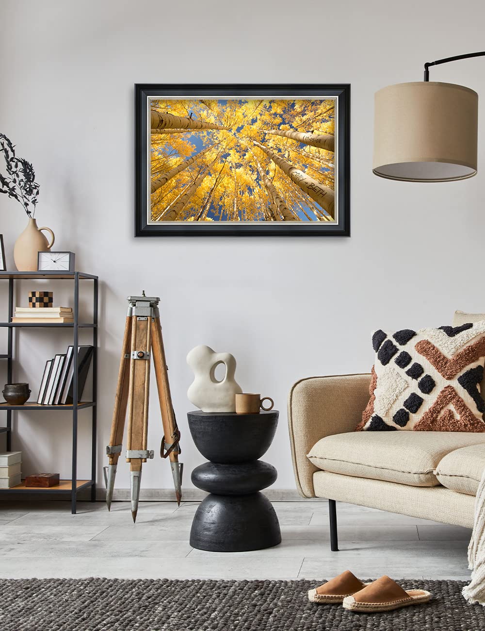 Ipic - Fall In Love, Personalized Framed Wall Art With Names And Date On, Giclee Prints Framed With Solid Wood, Custom Memorial