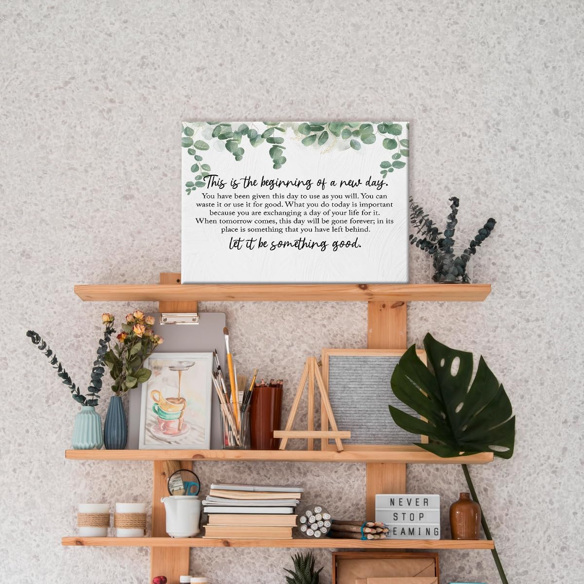 Biwsha Inspirational This Is The Beginning Of A New Day Canvas Wall Art Prints Decor For Home Bathroom Bedroom Living Room Offic