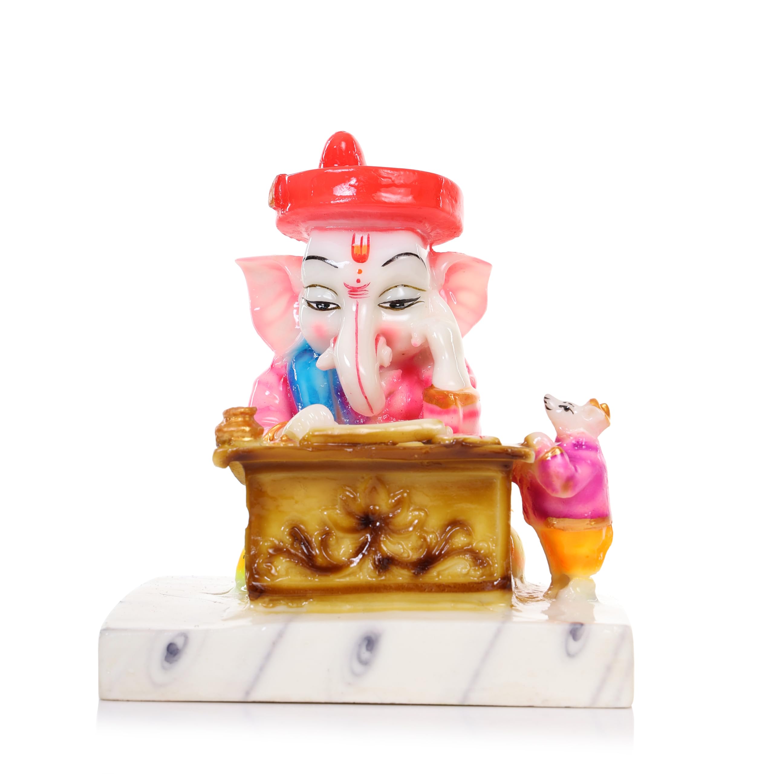 Rama Collections Munshi Ganesh Idol | Ganpati Bappa Murti Statue | Lord Ganesh Murti Ganesha Statue|God Of Success Gajanan Mahar