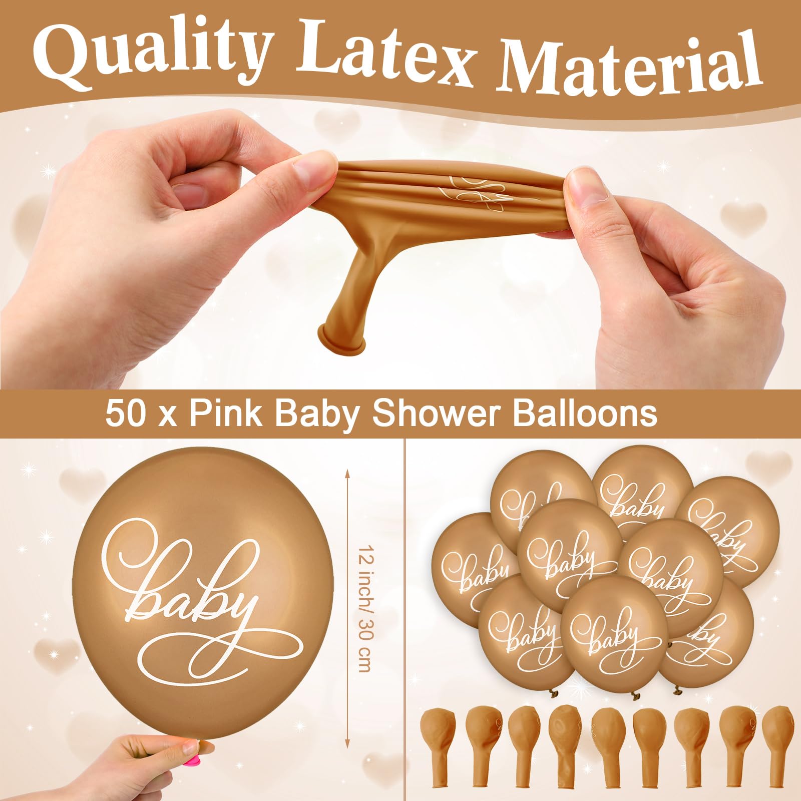 Roowest 51 Pcs Tie Your Shoe Baby Shower Game Sign Wooden Sign Greenery Gift Sets Gender Reveal Party Favors 50 Balloons Latex B