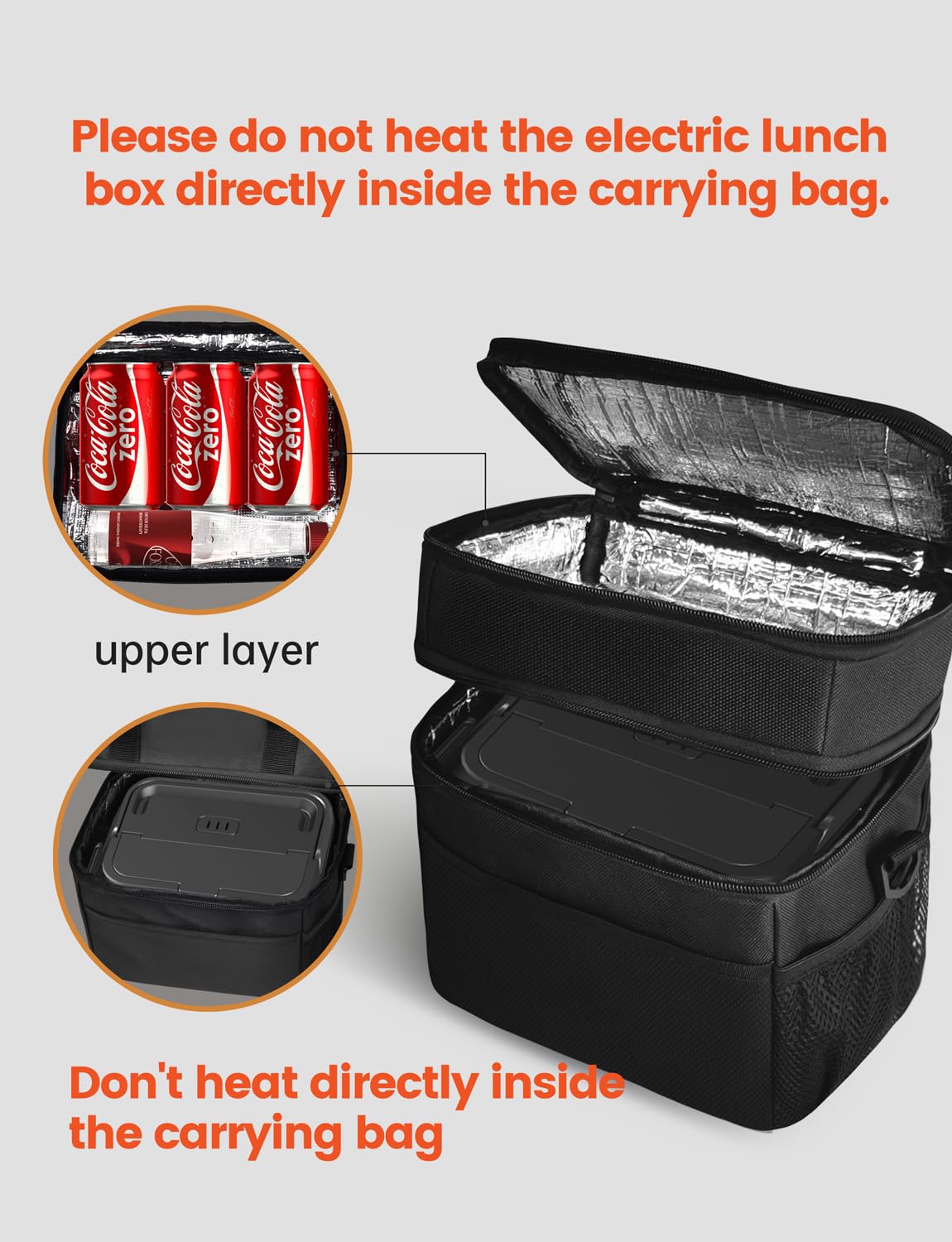 Hugmazing Cordless Electric Lunch Box - Rechargeable Self-Heating Food Warmer With 1100Ml Ss Container, Battery-Powered Heated L