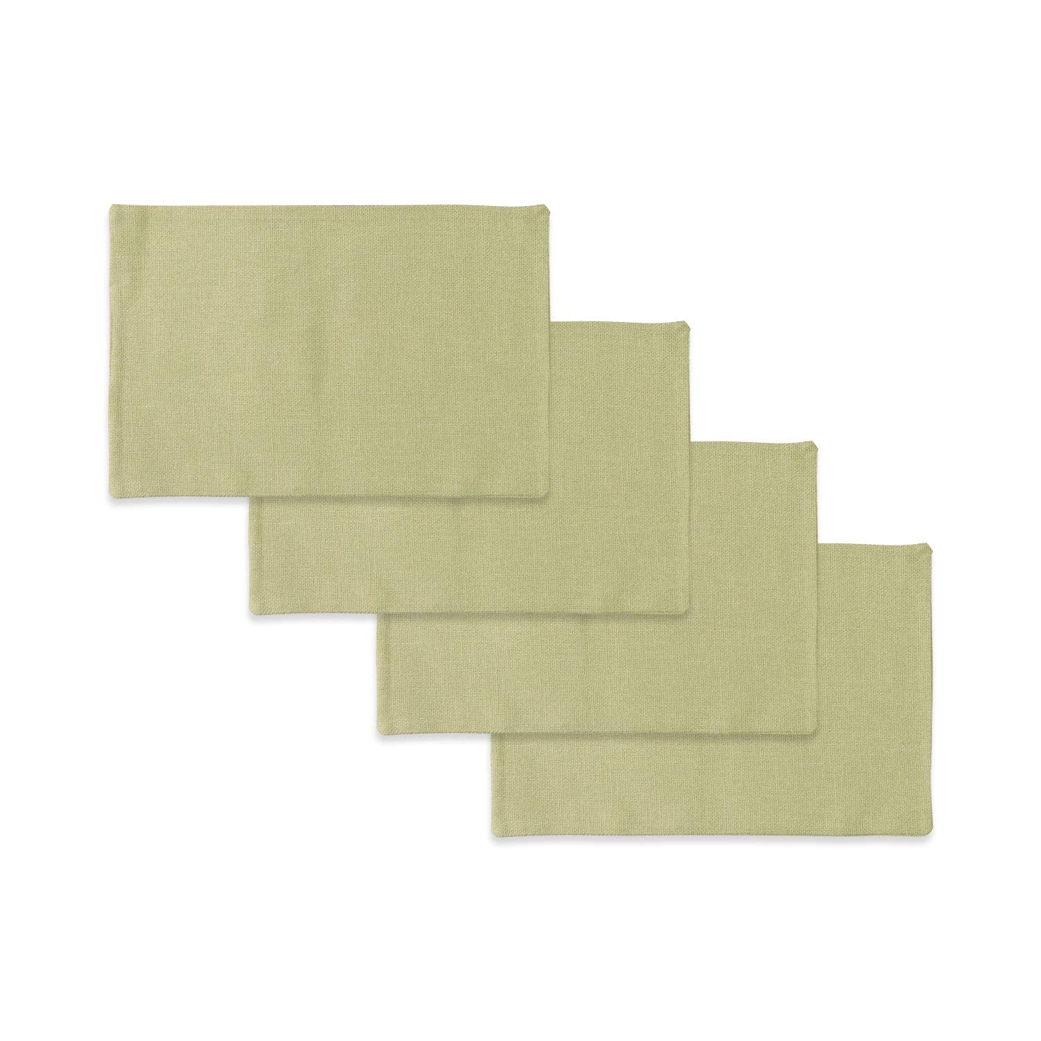 Natus Weaver Set Of 4,Soft Caddice Faux Linen 2 Side Place Mats Heat Resistant Dining Table Place Mats Kitchen Table Mats 12 X 1