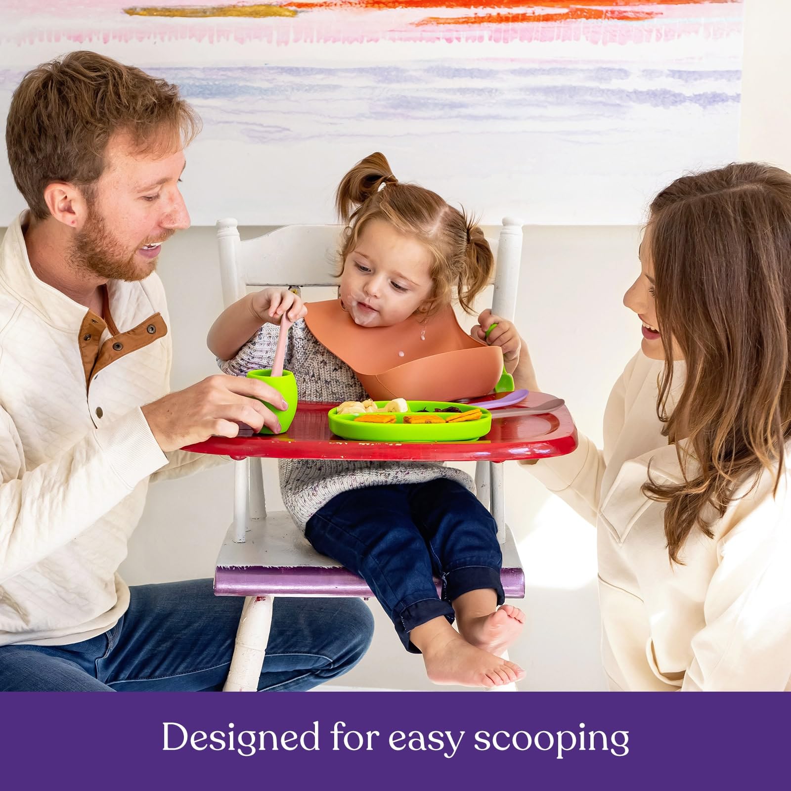 Baby Spoons First Stage Silicone Baby Spoon - Self Feeding Baby Utensils - Infant Spoons First Stage Baby Feeding Spoon - Soft & Gentle on Gums - BPA Free Silicone Baby Spoons Set