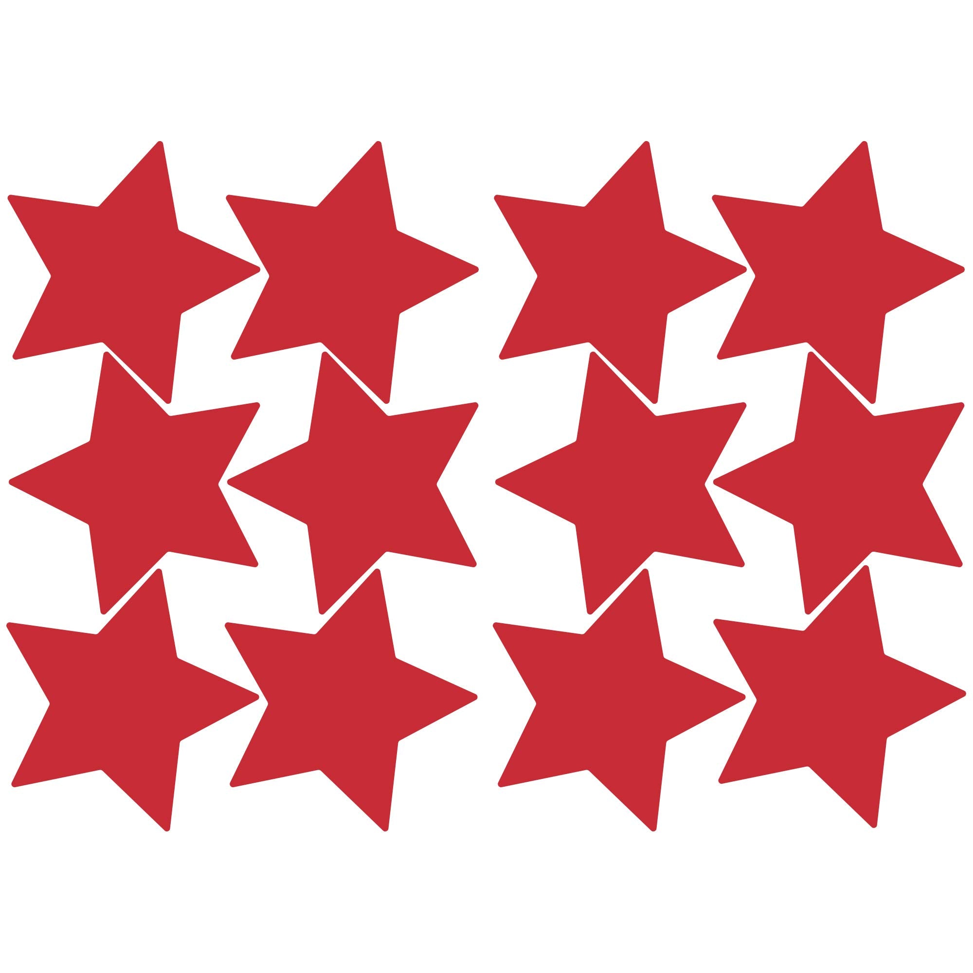 LiteMark Removable Matte Finish Red 4 Inch Star Decal Stickers  Great for Floors  Ceilings  Walls  Laptops  and Most Smooth Surfaces  (Pack of 12 Stars)
