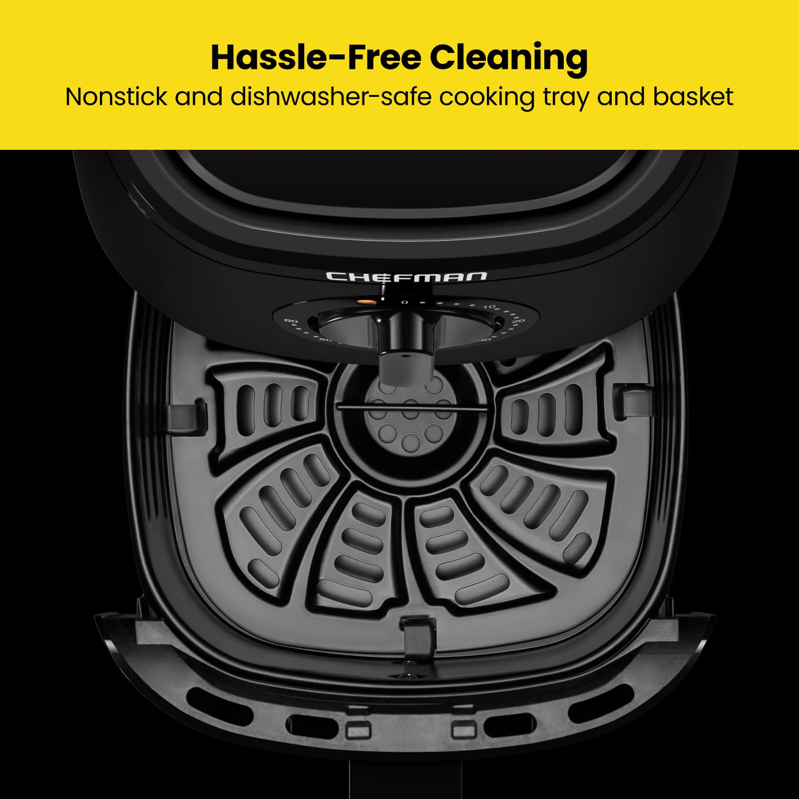 Chefman Turbofry 2-Quart Air Fryer, Dishwasher Safe Basket & Tray, Use Little To No Oil For Healthy Food, 60 Minute Timer, Fry H