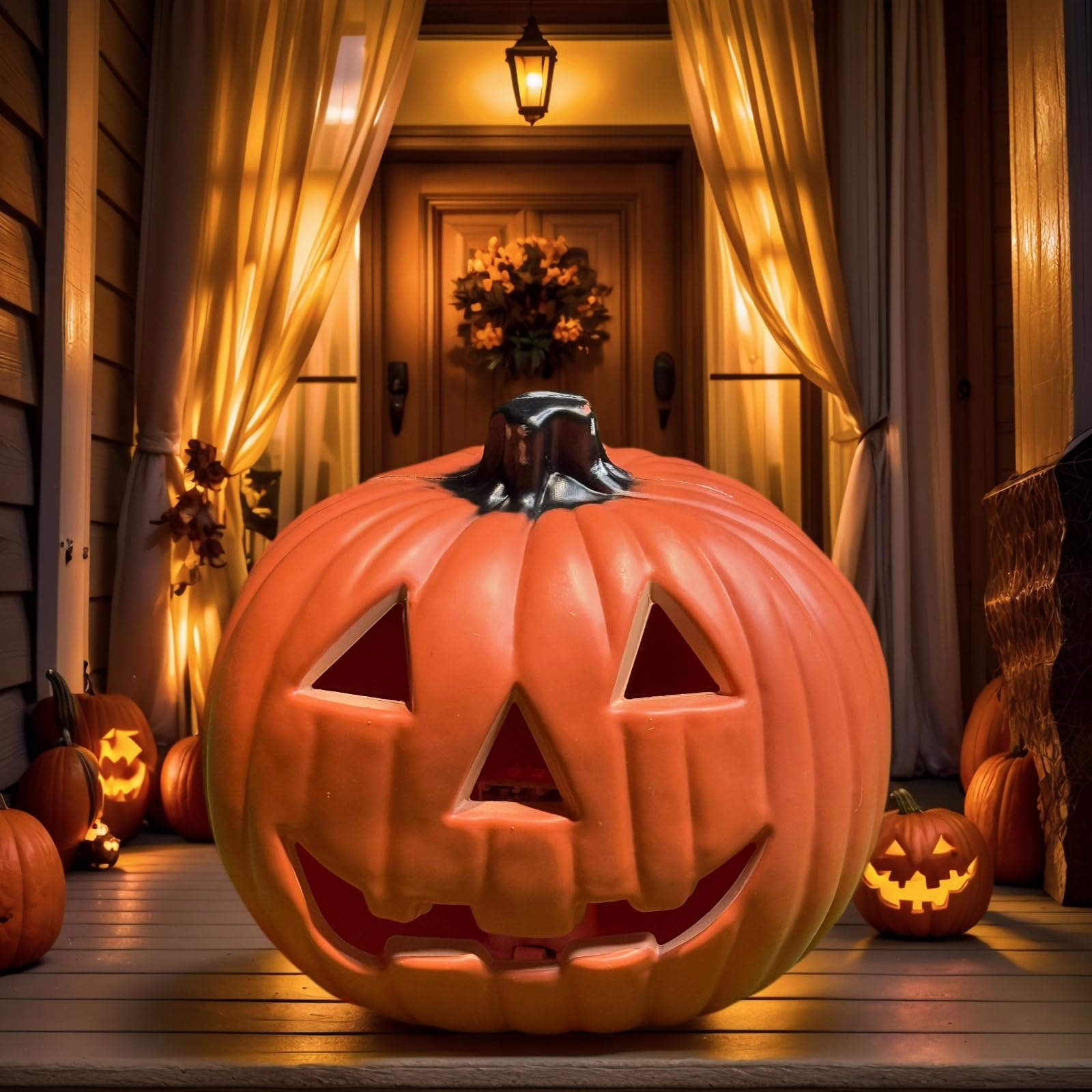 Classic Jack o Lantern Decor Halloween Pumpkinws Decor Set - Spooky Halloween Home Decor for Table, Mantel & Party or Halloween