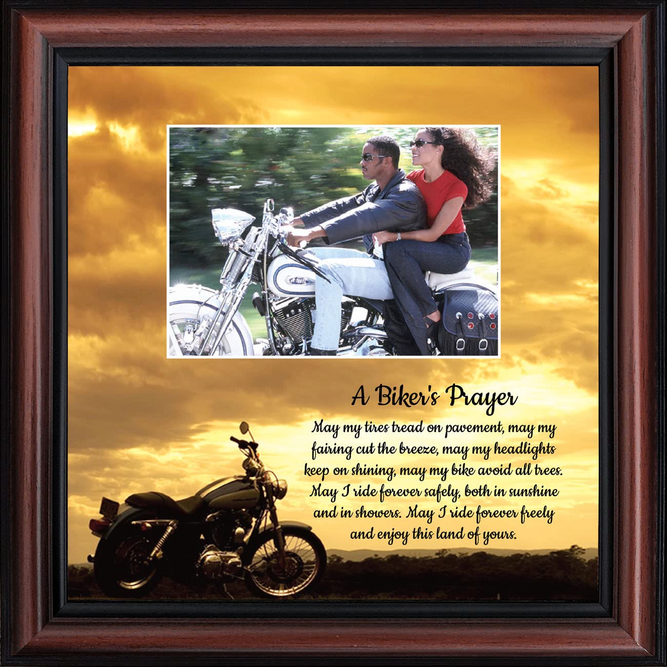 Crossroads Home D  cor A Bikers Prayer, Gift for Motorcycle Riders, Inspirational Bike Picture Frame, 6451W