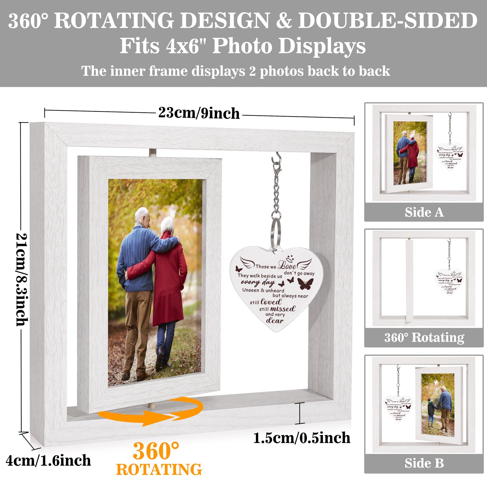Boiveco Sympathy Gifts for Loss of Loved One, Memorial Gift for Loss of Mom Dad Memorial Picture Frame, Bereavement Remembrance