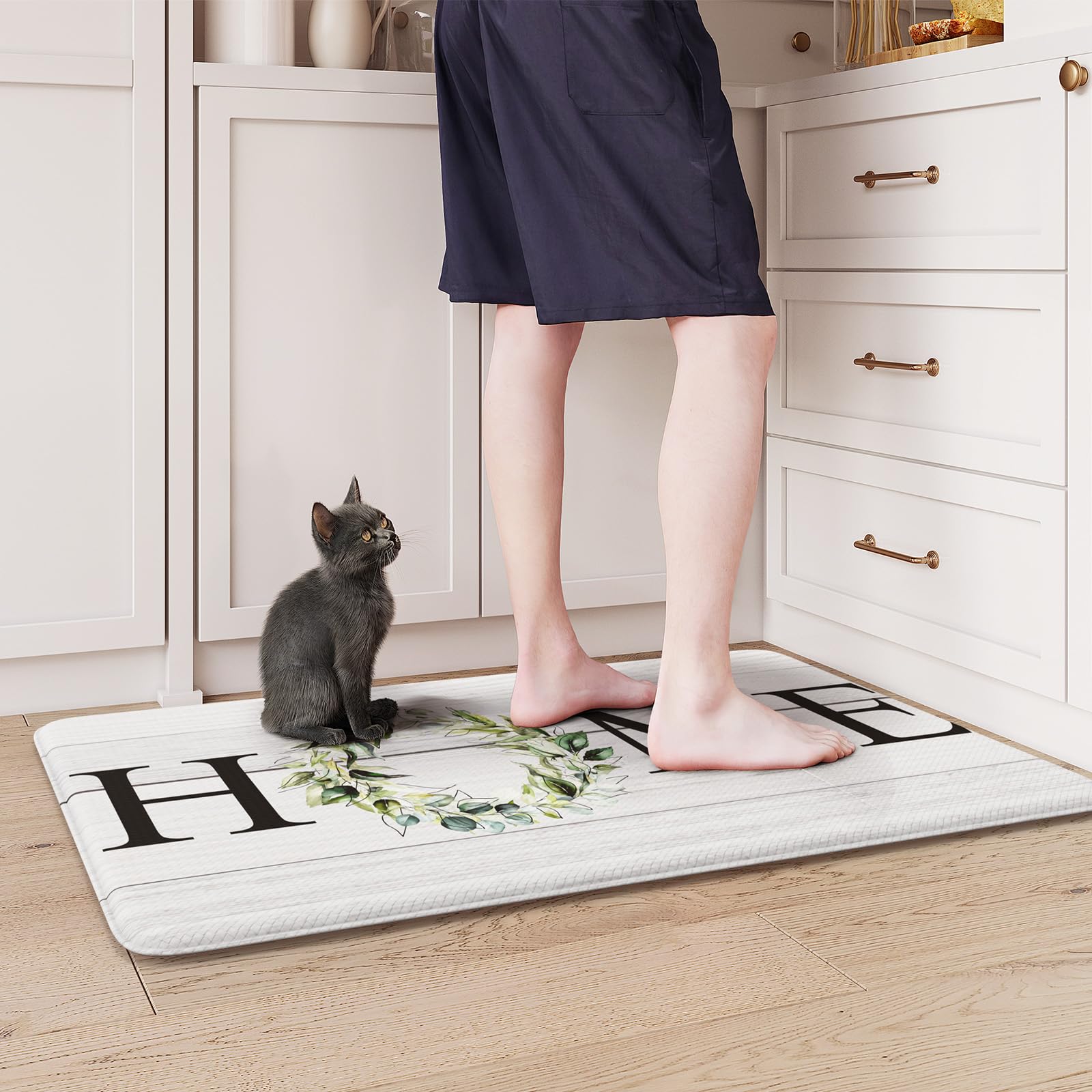 Kimode Anti Fatigue Kitchen Mat For Floor 20''X32'', Farmhouse Kitchen Rug, Cushioned Non Slip Kitchen Mats For Floor, Comfort F