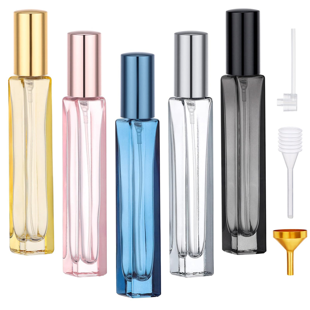 Segbeauty 0.34Oz Travel Size Perfume Bottle Refillable Atomizer, 5Pcs 10Ml Atomizer Sprayer For Perfume Refill Kit, Mini Glass S