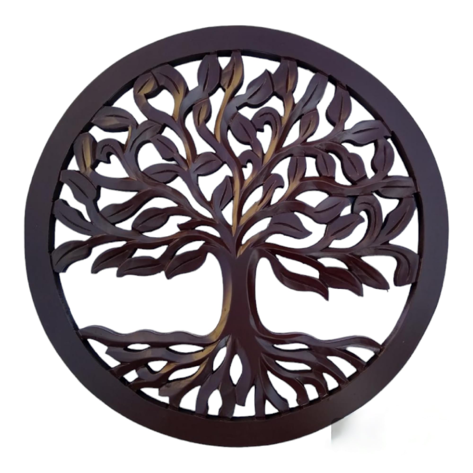 M.A Wooden Wooden Tree Of Life Wall Decor Hanging Art Wooden Brown Tree Of Life Wall Art Panel Indoor And Outdoor Wall Hanging S