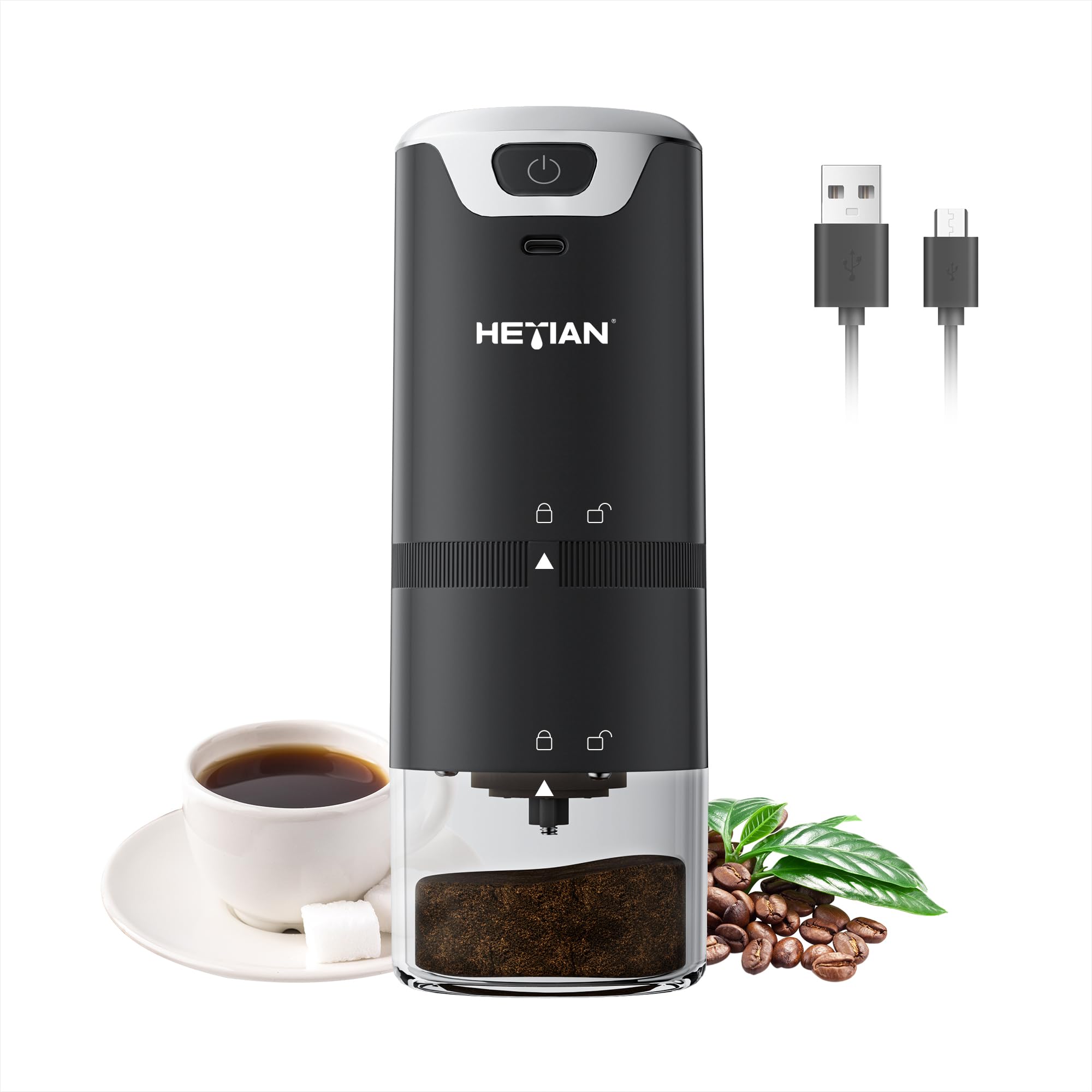 Portable Electric Burr Coffee Grinder, Portable Coffee Bean Grinder Automatic For Camping/Drip/Espresso/Pour Over French Press