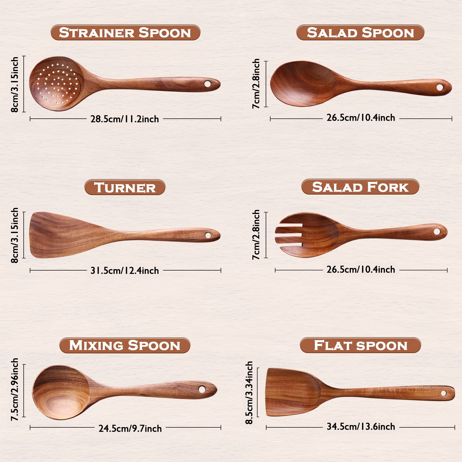 Kitchen Utensils Set, Nayahose Wooden Spoons For Cooking Non-Stick Pan Kitchen Tool Wooden Cooking Spoons And Wooden Utensil Sto