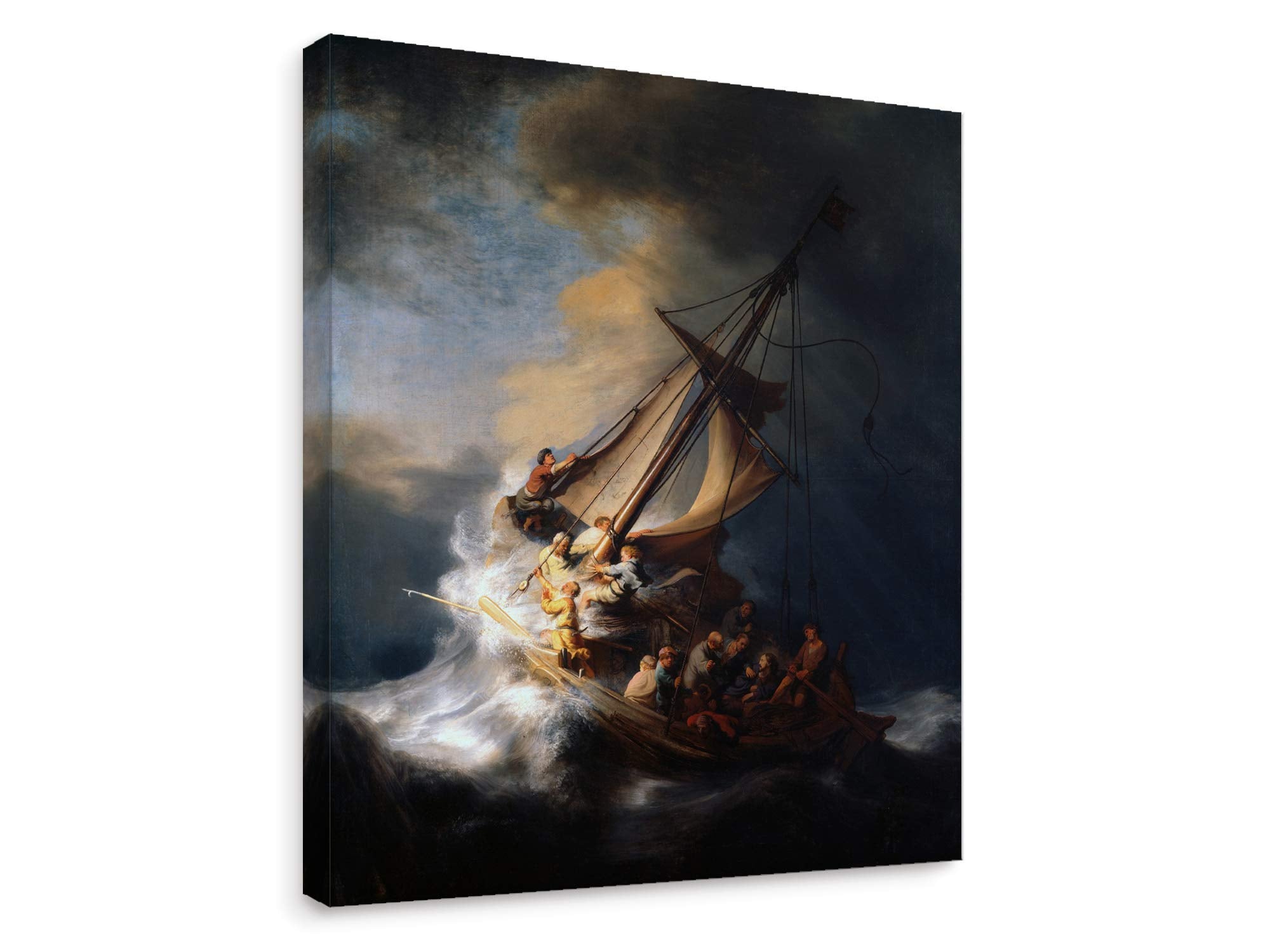 Niwo Art - The Storm On The Sea Of Galilee, World'S Most Famous Paintings Series, Canvas Wall Art Home Decor, Gallery Wrapped, S